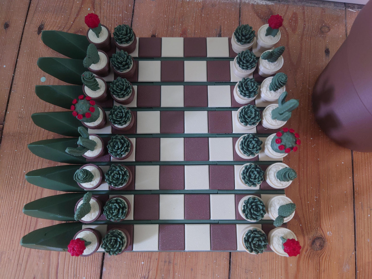 Cactus Chess Set Roll up portable chess set for Chess & Plant lovers