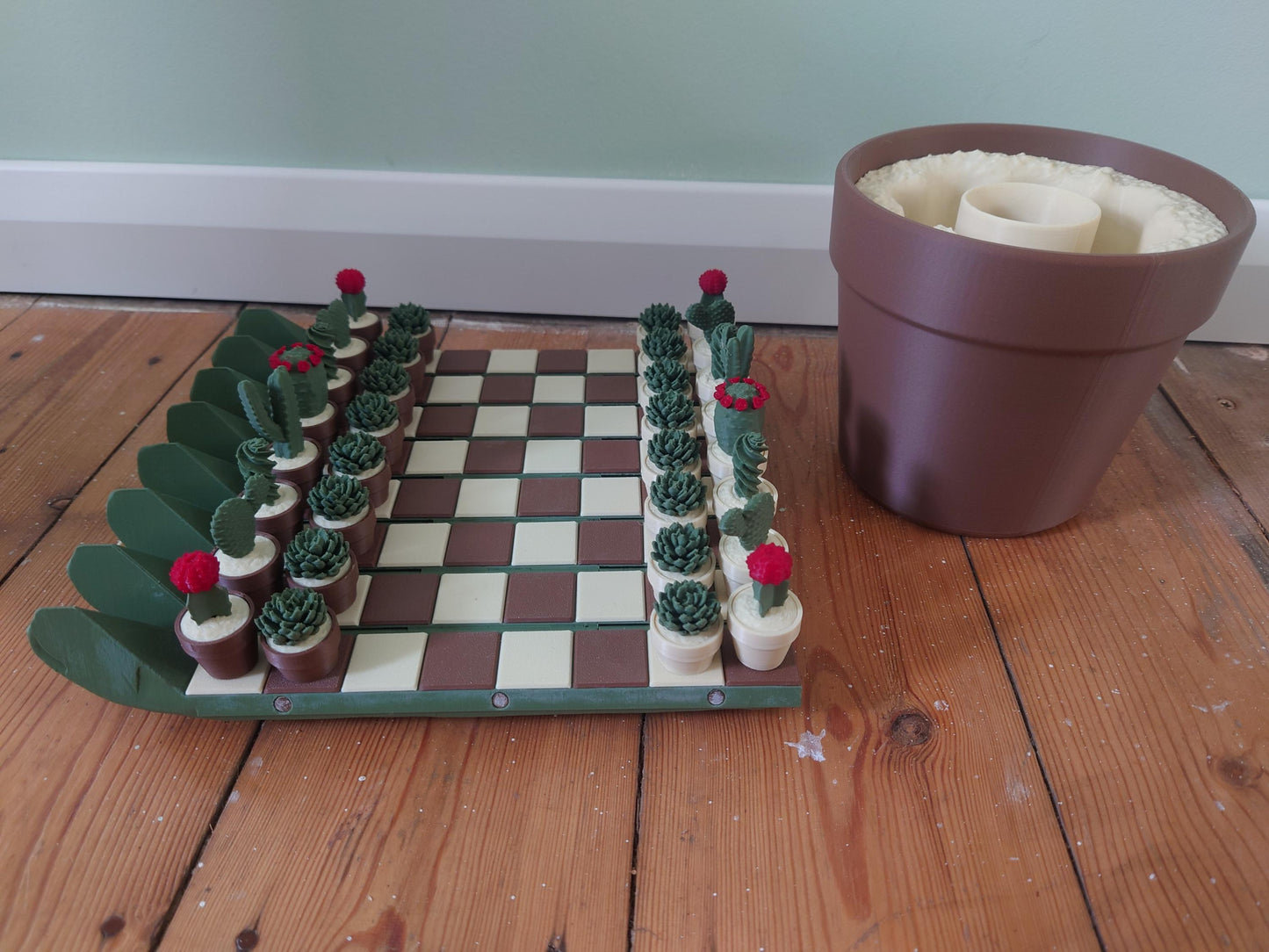 Cactus Chess Set Roll up portable chess set for Chess & Plant lovers