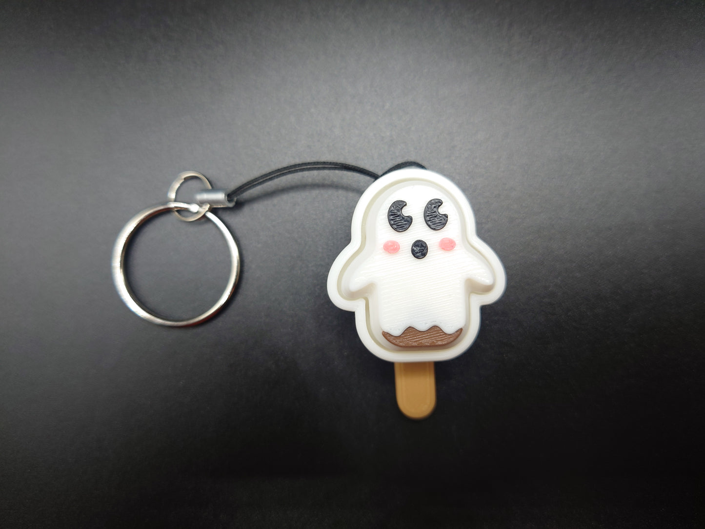 Clicky Ghost Popsicle fidget toy - 3D Printed Keyboard switch Fidget Keyring With Stick 2.