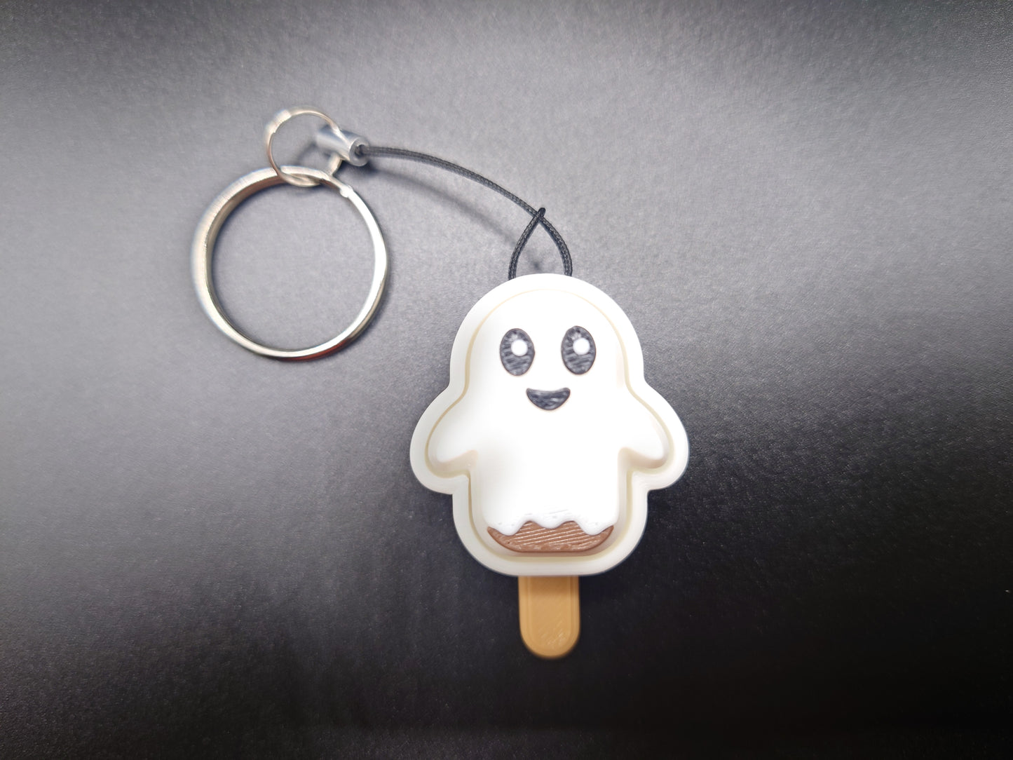 Clicky Ghost Popsicle fidget toy - 3D Printed Keyboard switch Fidget Keyring With Stick 5.