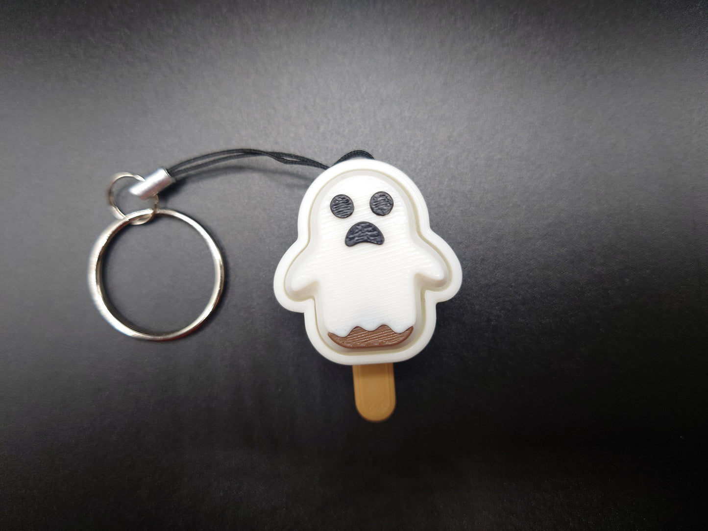 Clicky Ghost Popsicle fidget toy - 3D Printed Keyboard switch Fidget Keyring With Stick 1.