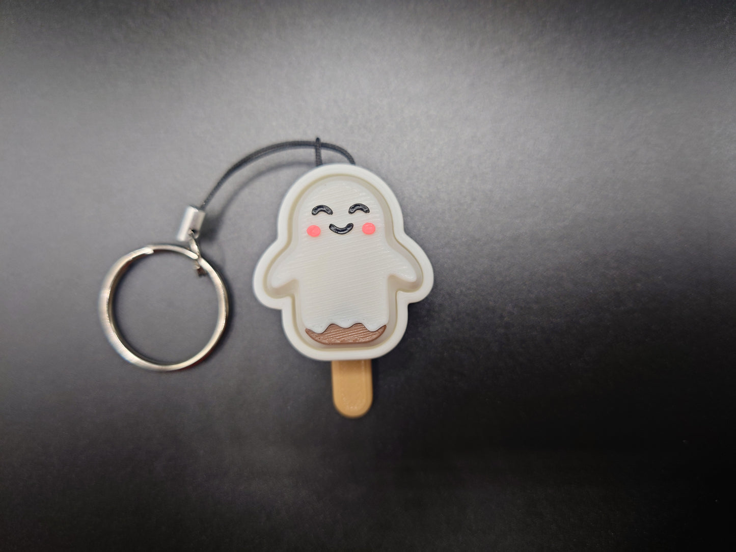 Clicky Ghost Popsicle fidget toy - 3D Printed Keyboard switch Fidget Keyring With Stick 4.