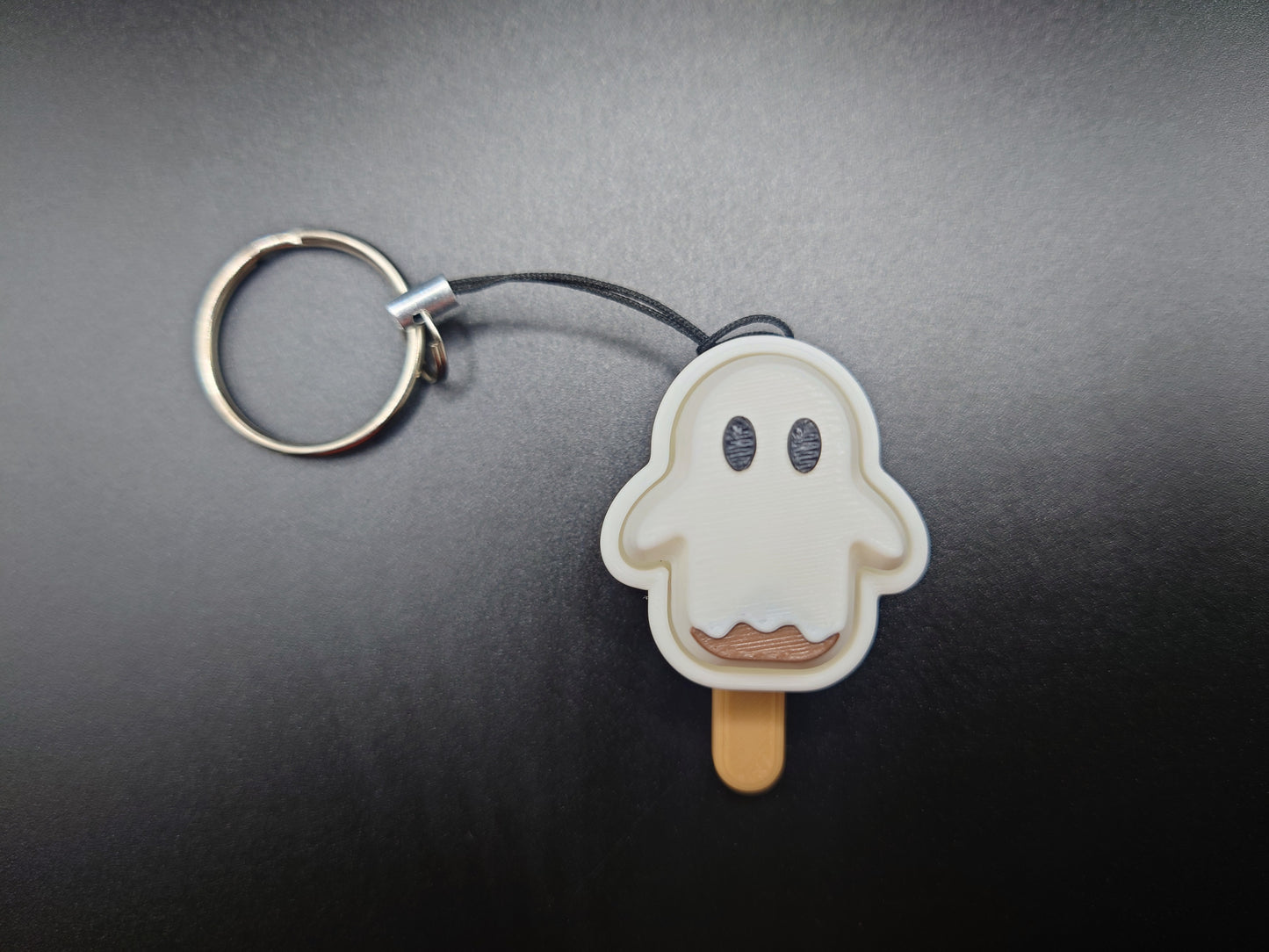 Clicky Ghost Popsicle fidget toy - 3D Printed Keyboard switch Fidget Keyring With Stick 3.