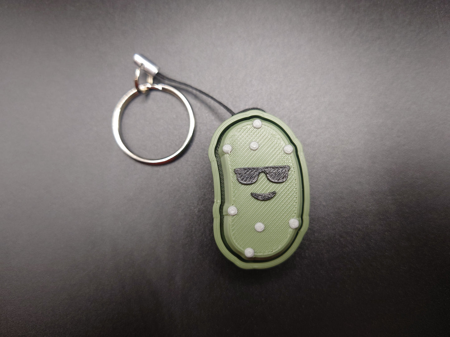 Clicky Pickle fidget toy - 3D Printed Keyboard switch Fidget Keyring Dark Green 4.