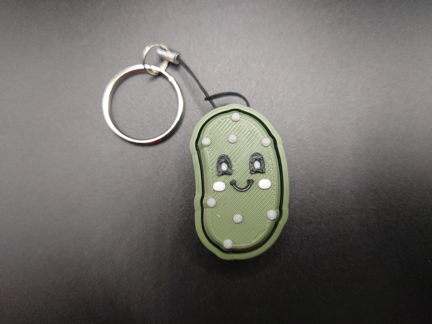 Clicky Pickle fidget toy - 3D Printed Keyboard switch Fidget Keyring Dark Green 6.