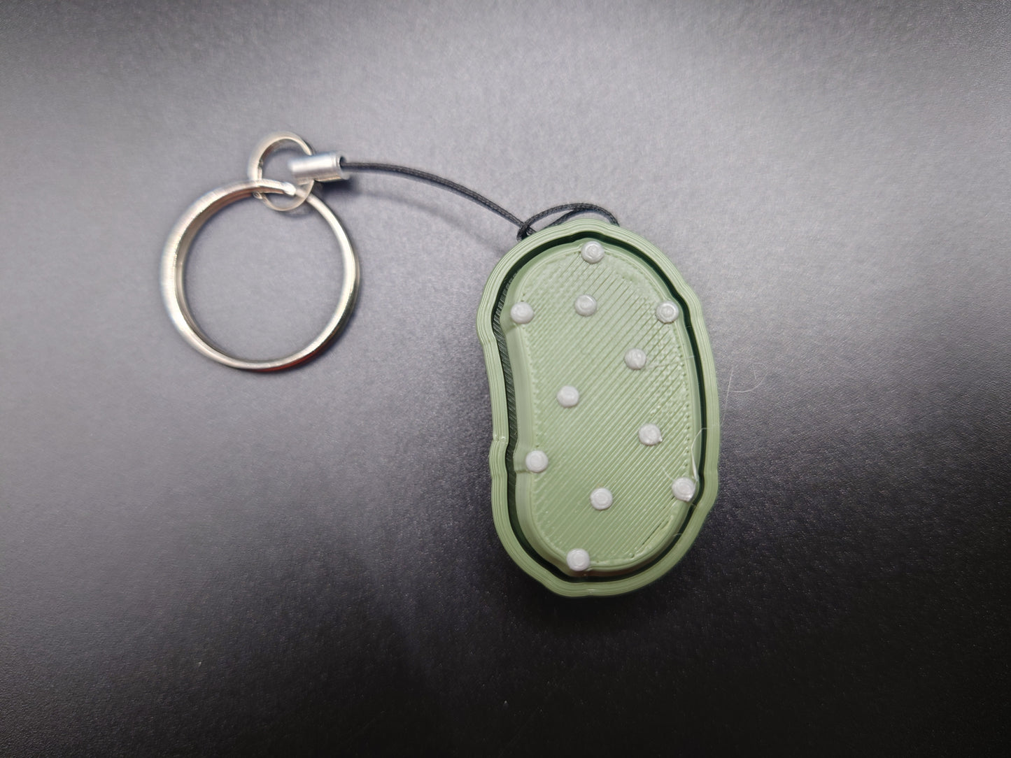 Clicky Pickle fidget toy - 3D Printed Keyboard switch Fidget Keyring Dark Green 1.