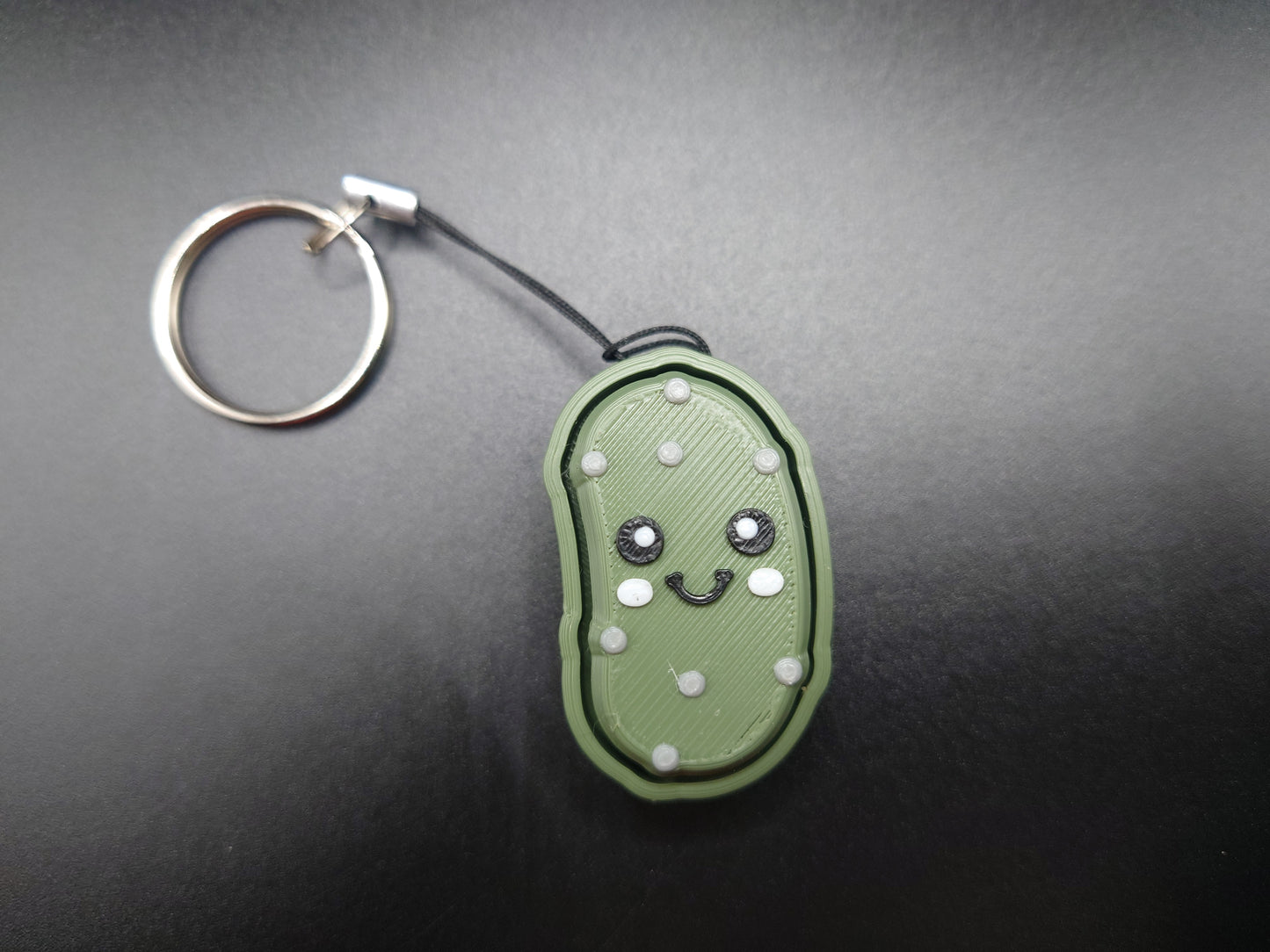 Clicky Pickle fidget toy - 3D Printed Keyboard switch Fidget Keyring Dark Green 7.