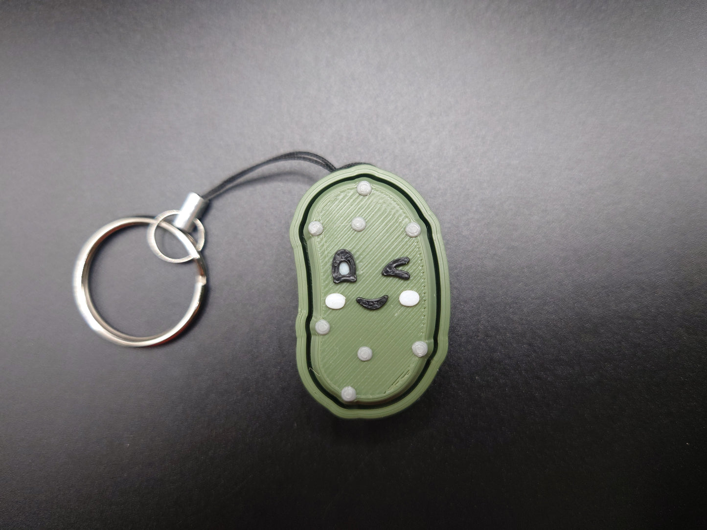 Clicky Pickle fidget toy - 3D Printed Keyboard switch Fidget Keyring Dark Green 2.