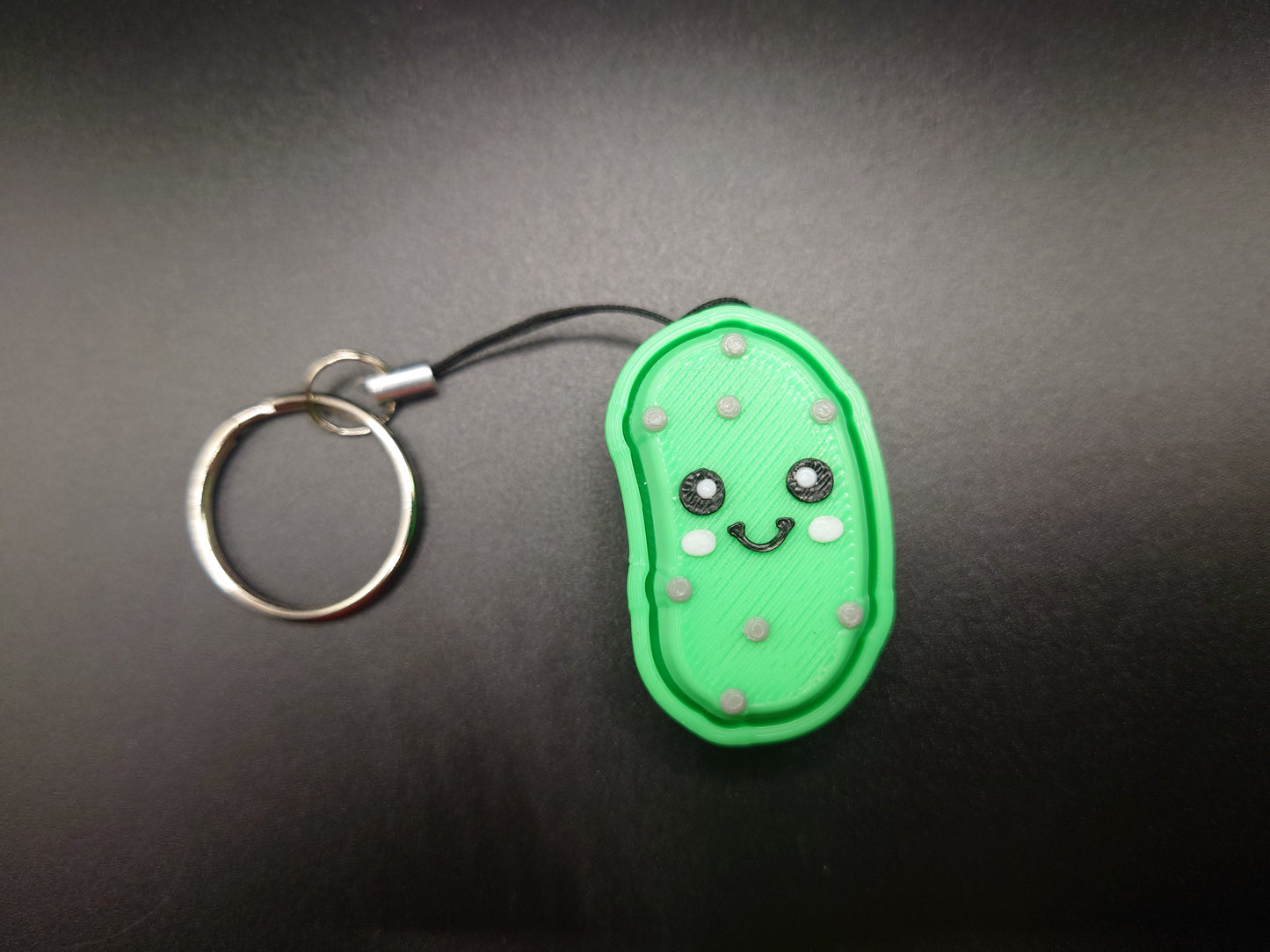 Clicky Pickle fidget toy - 3D Printed Keyboard switch Fidget Keyring Light Green 7.