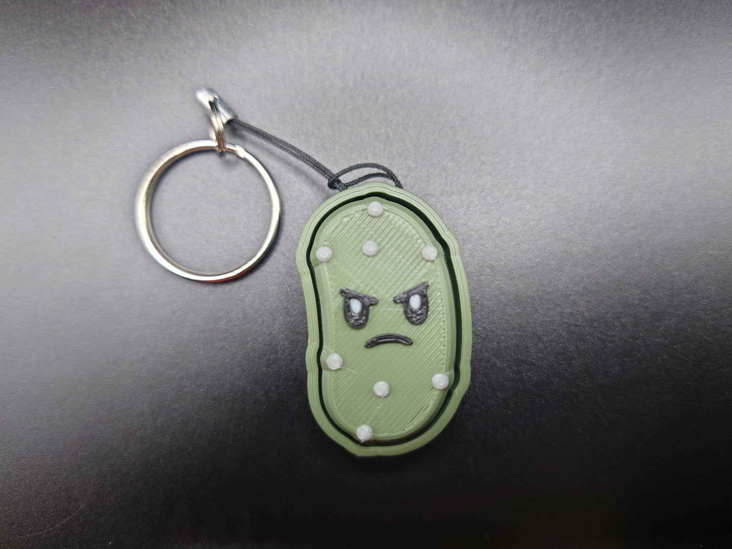 Clicky Pickle fidget toy - 3D Printed Keyboard switch Fidget Keyring Dark Green 3.