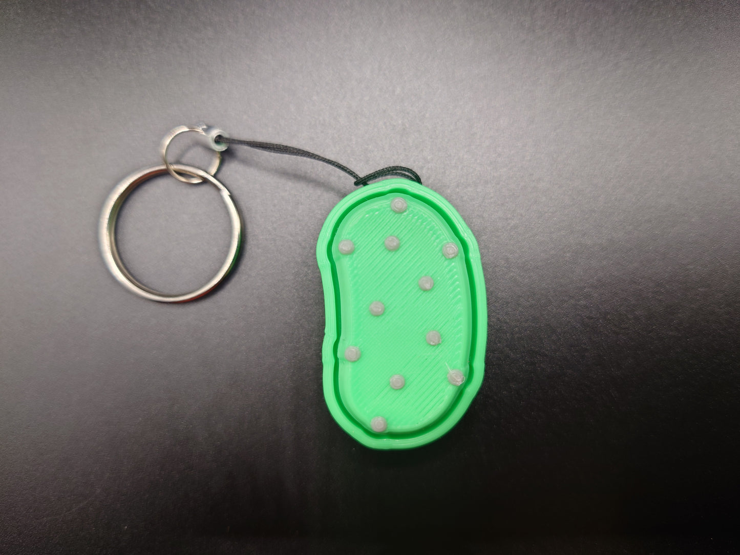 Clicky Pickle fidget toy - 3D Printed Keyboard switch Fidget Keyring Light Green 1.