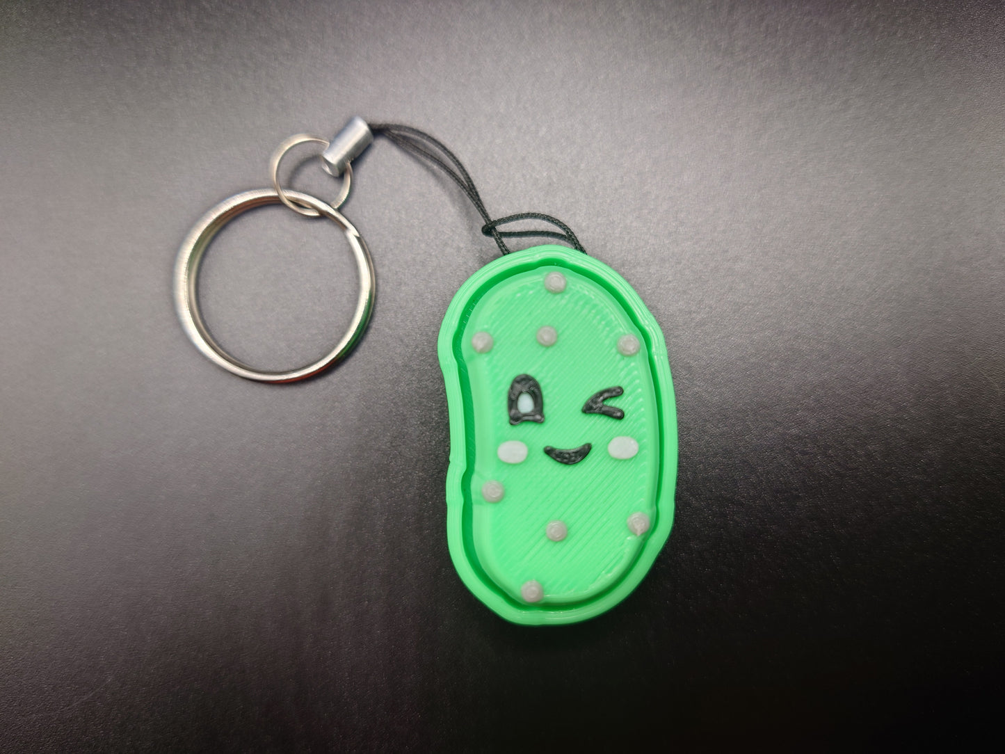 Clicky Pickle fidget toy - 3D Printed Keyboard switch Fidget Keyring Light Green 2.