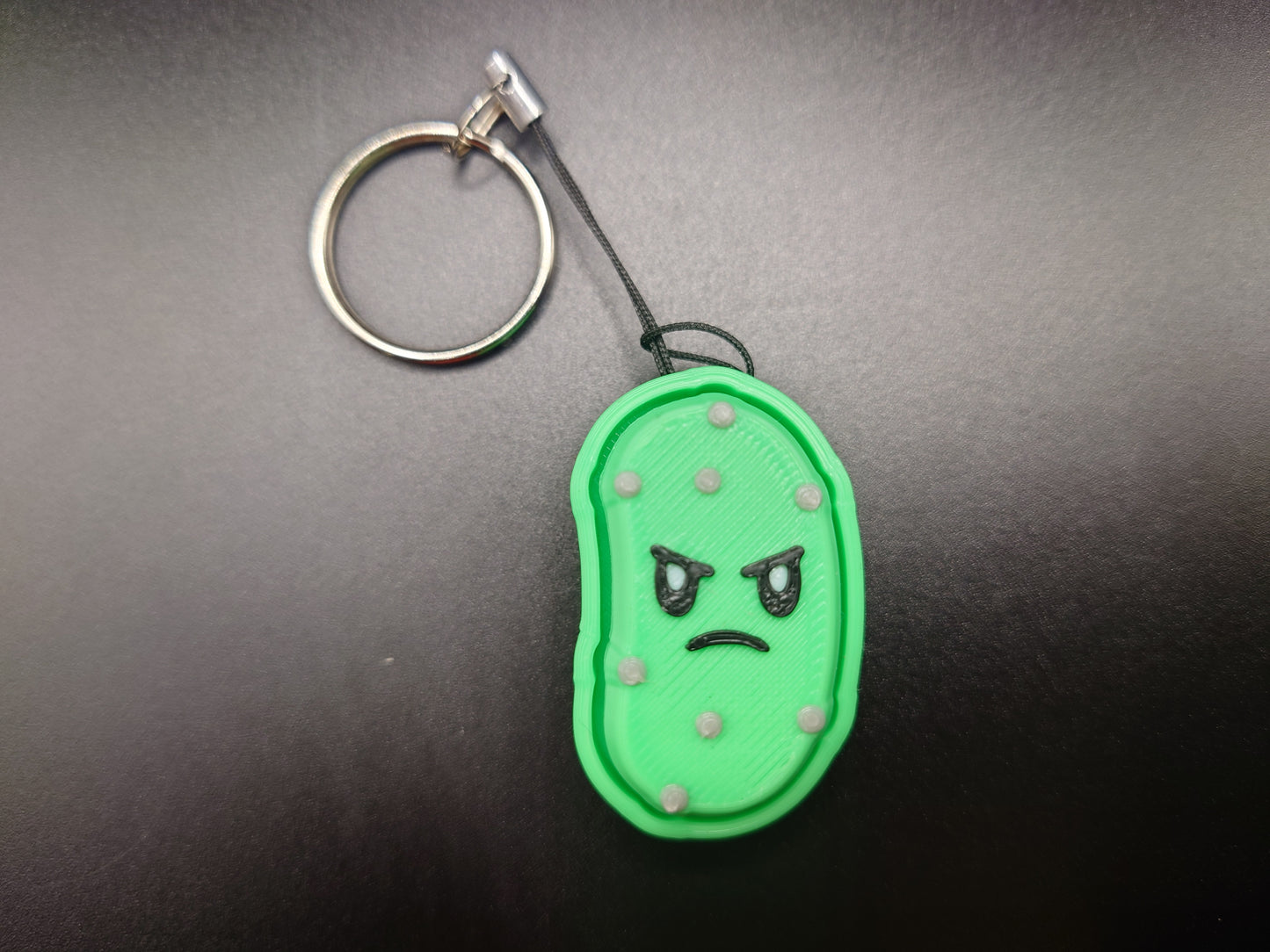 Clicky Pickle fidget toy - 3D Printed Keyboard switch Fidget Keyring Light Green 3.