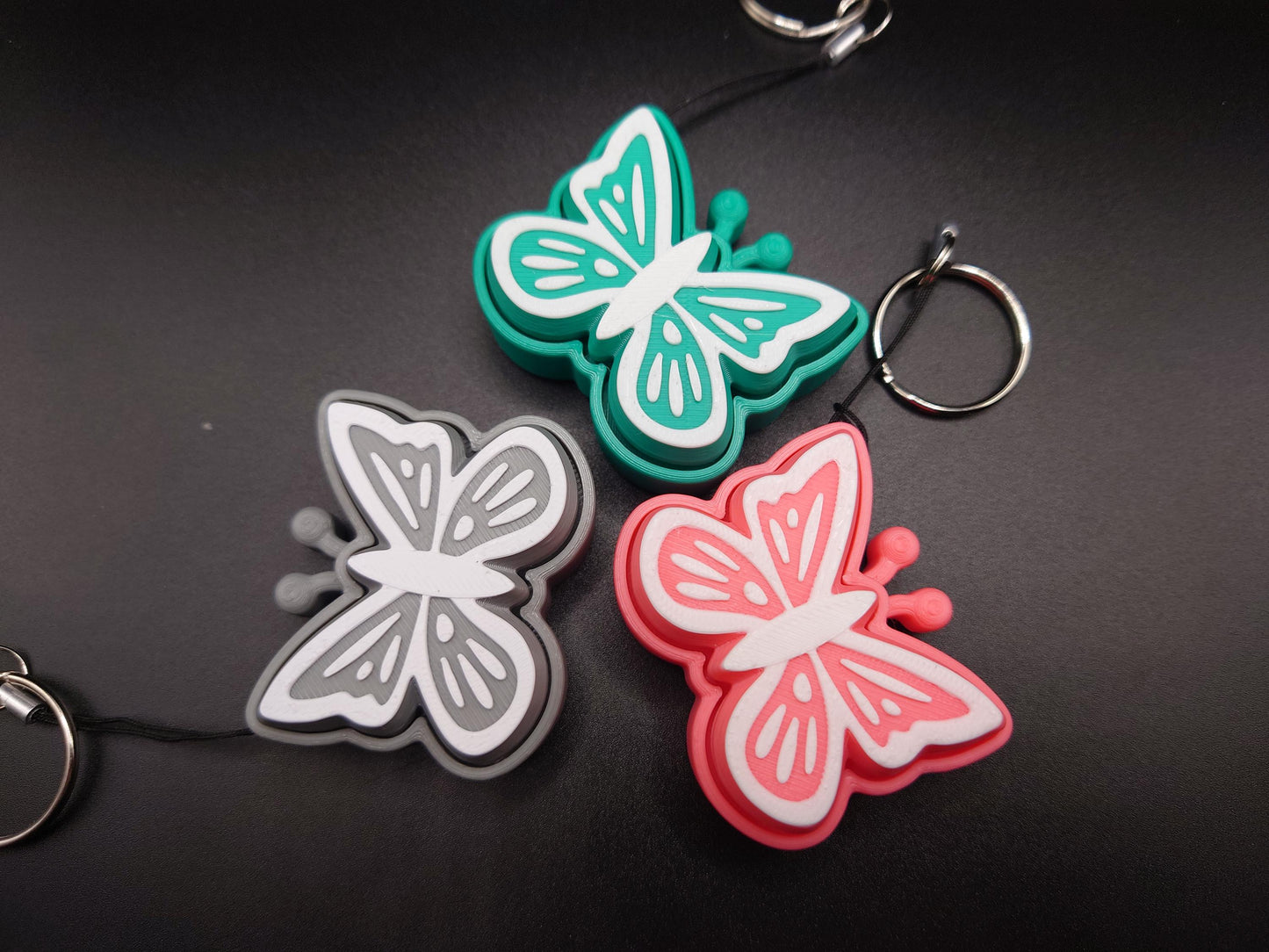 Butterfly Fidget EDC Anxiety Aid Clicky Flutterby Keyring Clicker