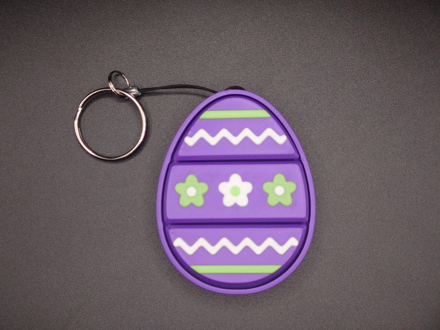 Easter Egg Fidget Clicker Sensory Keyboard Triple Clicky Keyring Purple Flowers