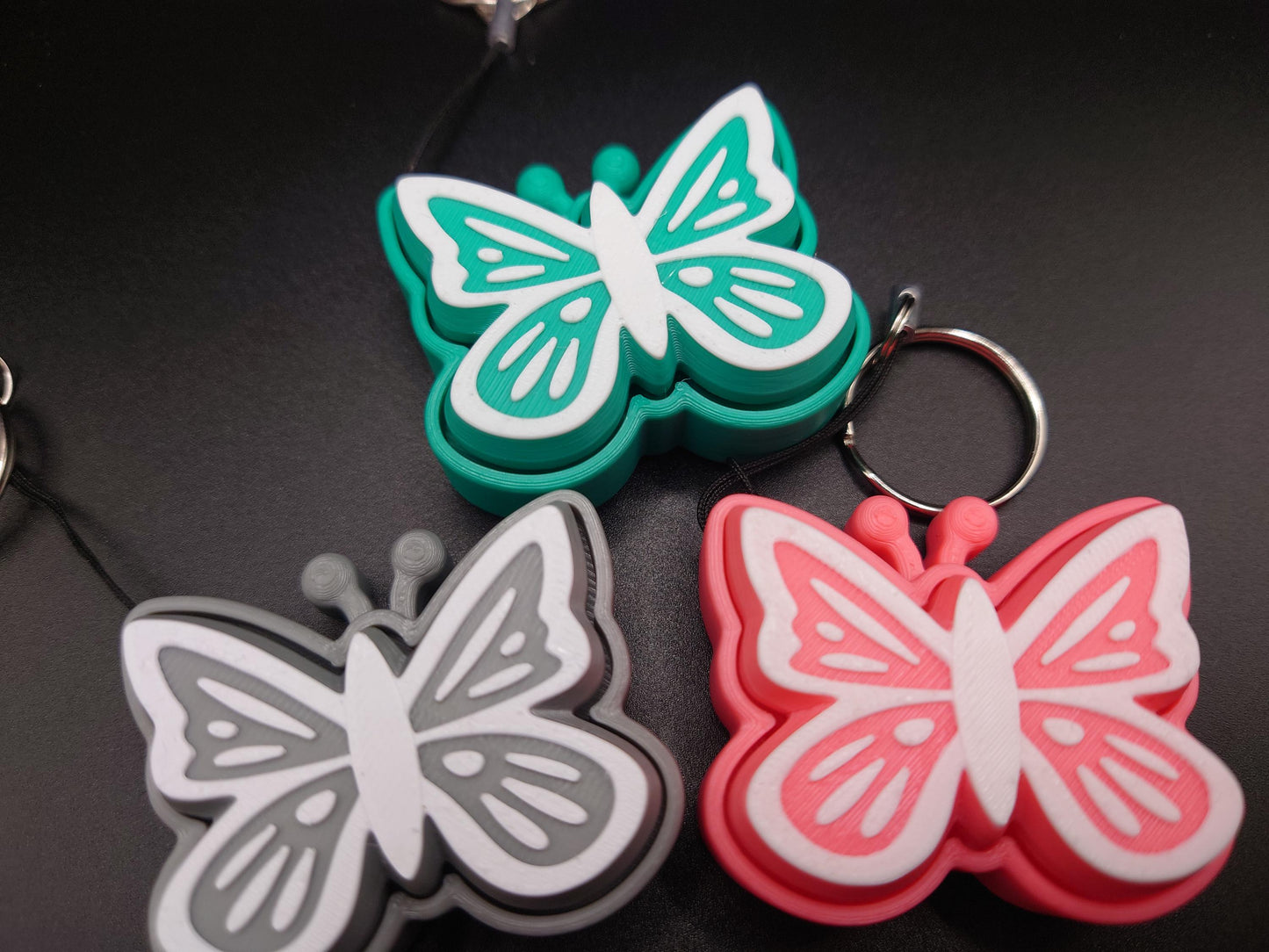 Butterfly Fidget EDC Anxiety Aid Clicky Flutterby Keyring Clicker