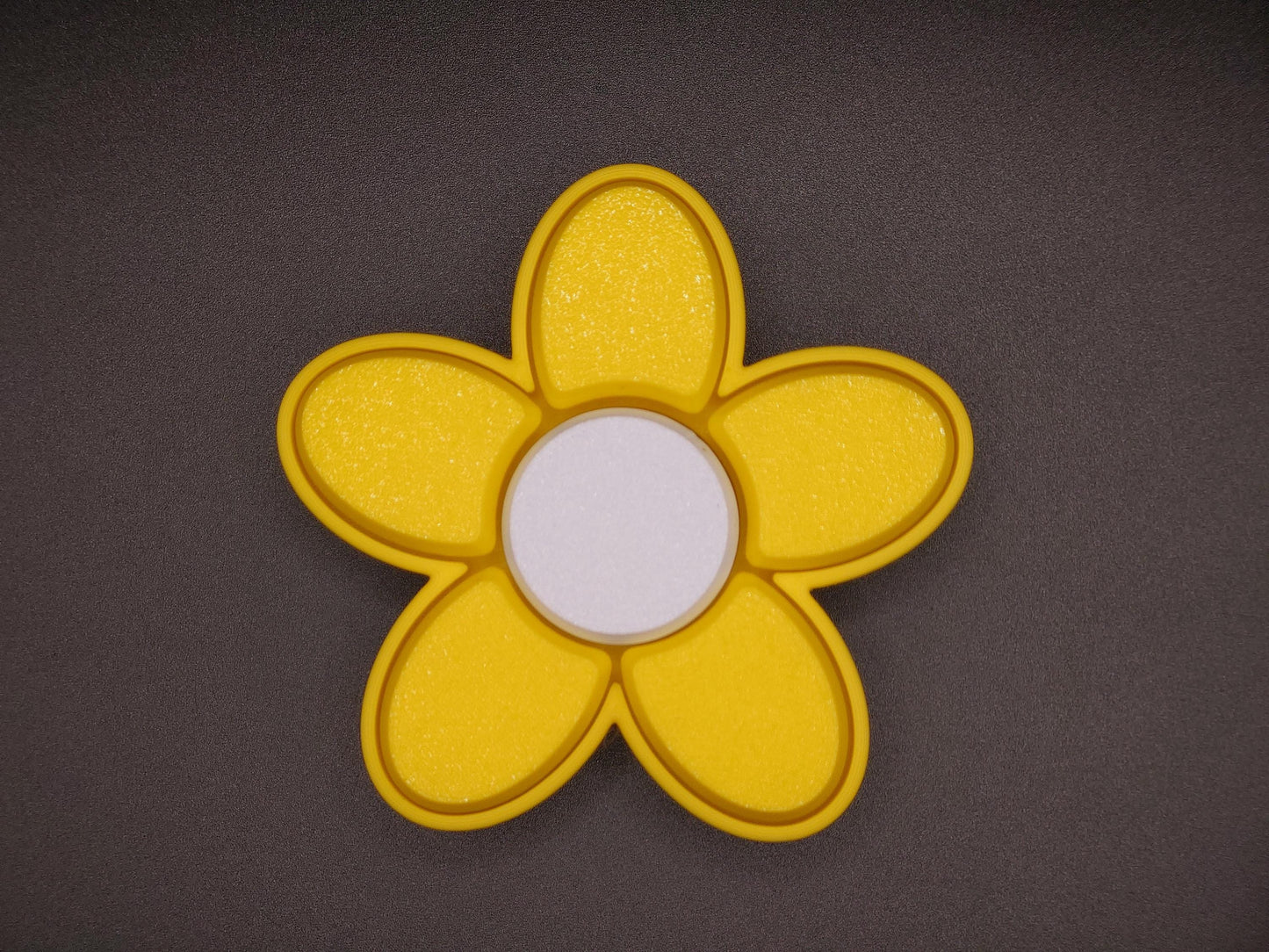 Spring Flower Fidget Spinner And Keyboard Sensory 5 Key Clicker Yellow
