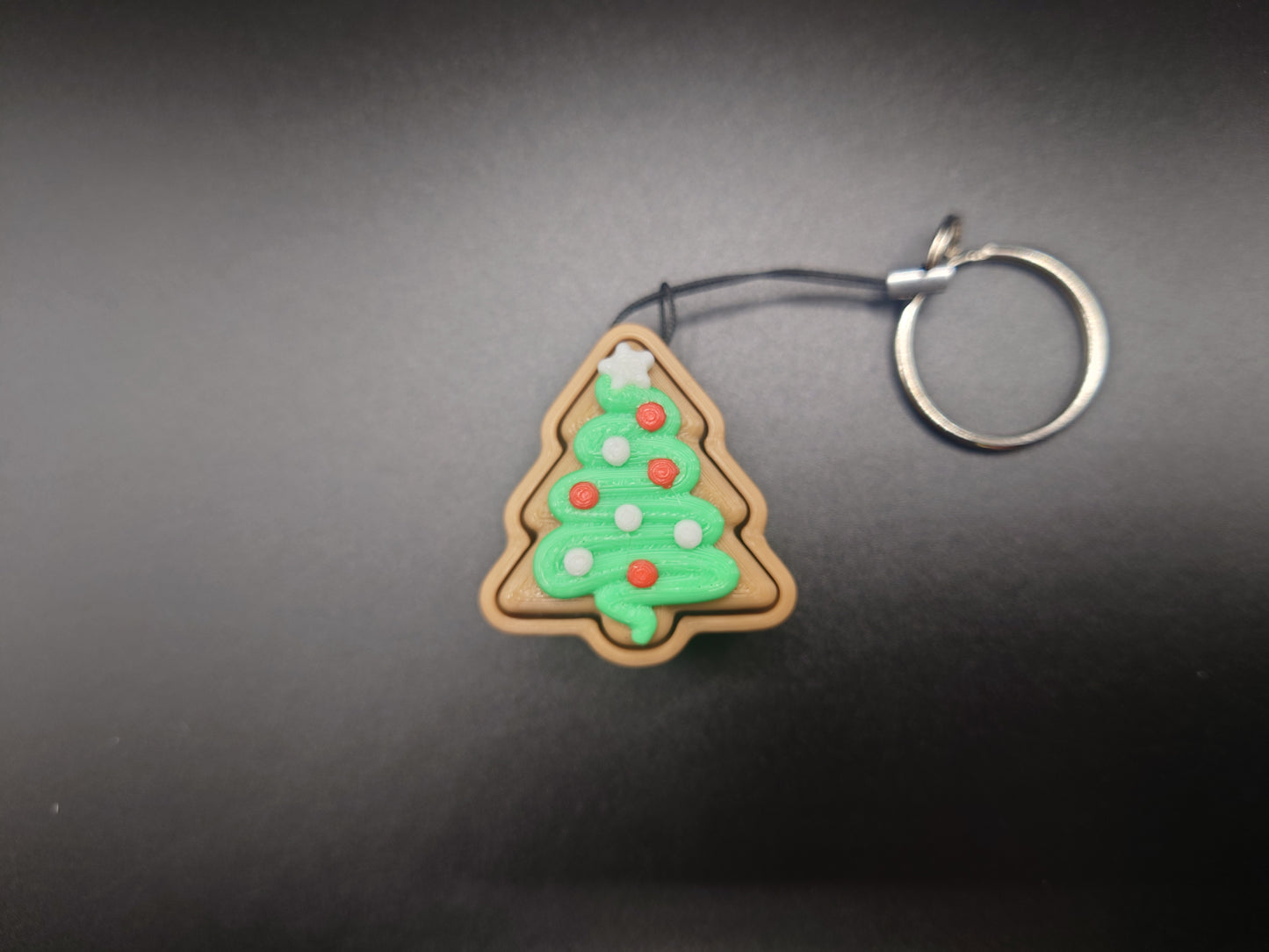 Clicky Christmas Tree Cookie - 3D Printed Keyboard switch Fidget Keyring