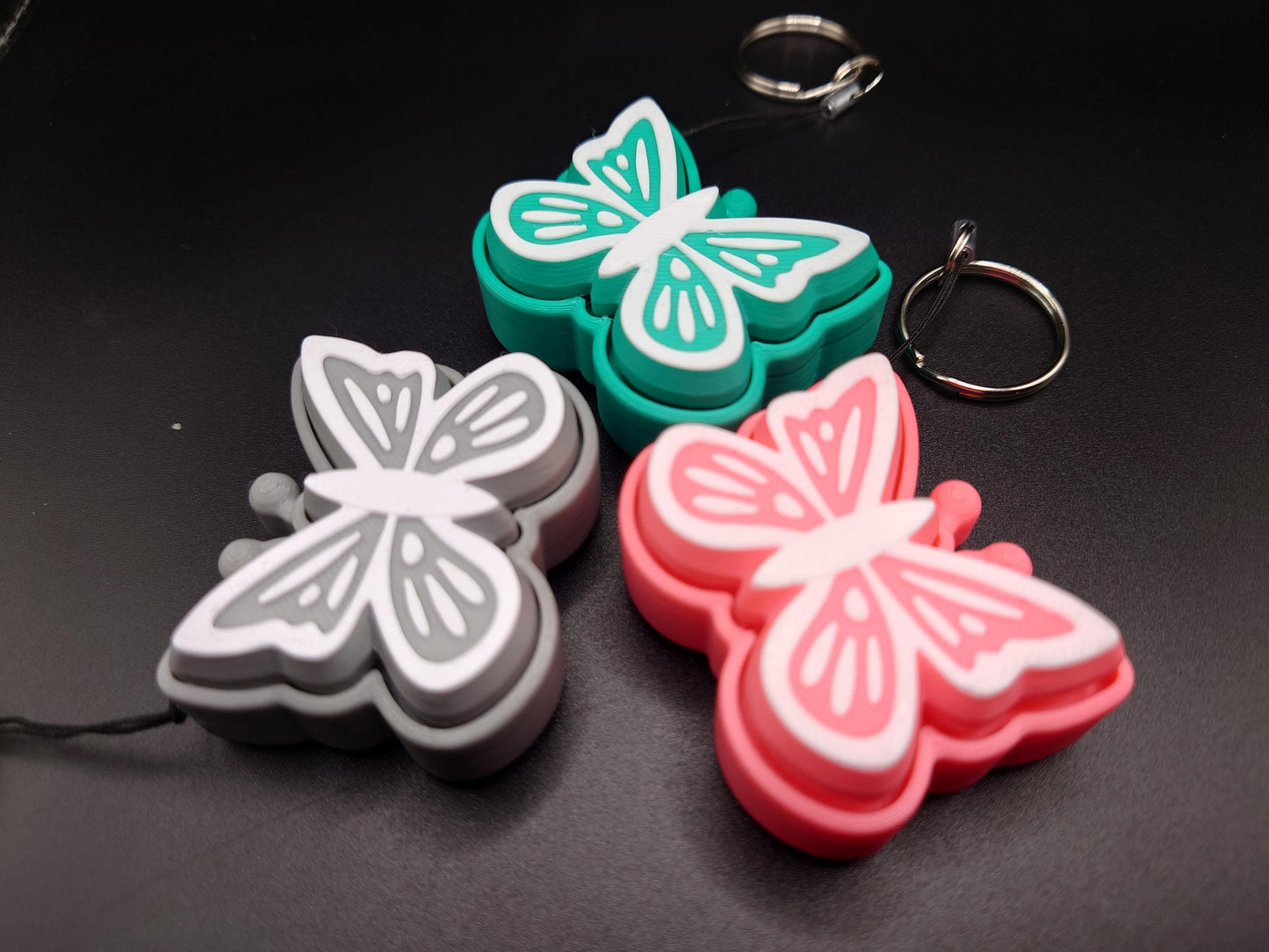 Butterfly Fidget EDC Anxiety Aid Clicky Flutterby Keyring Clicker