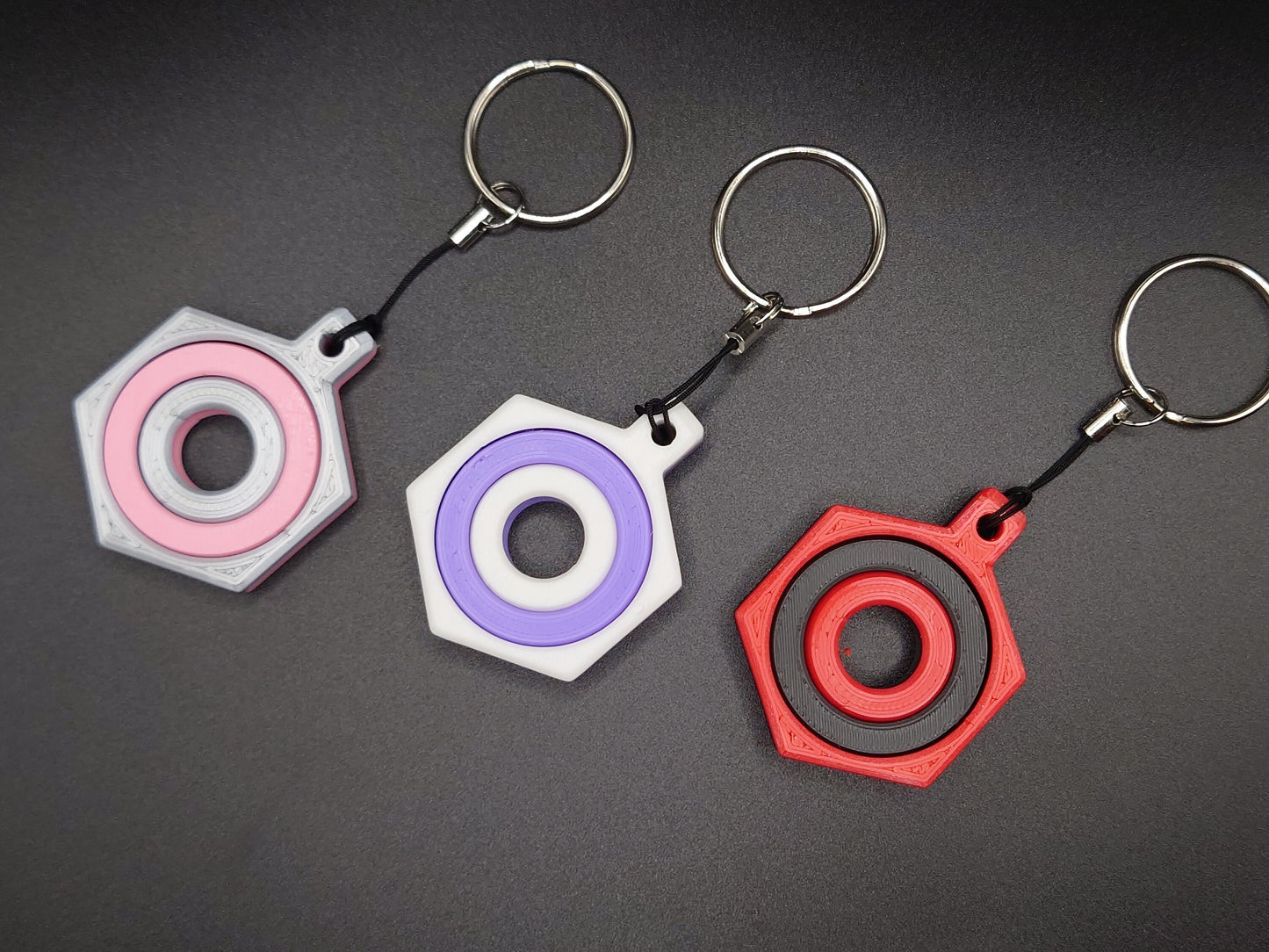 Hexagon Spinner Keychain - Fun Fidget Toy on the Go