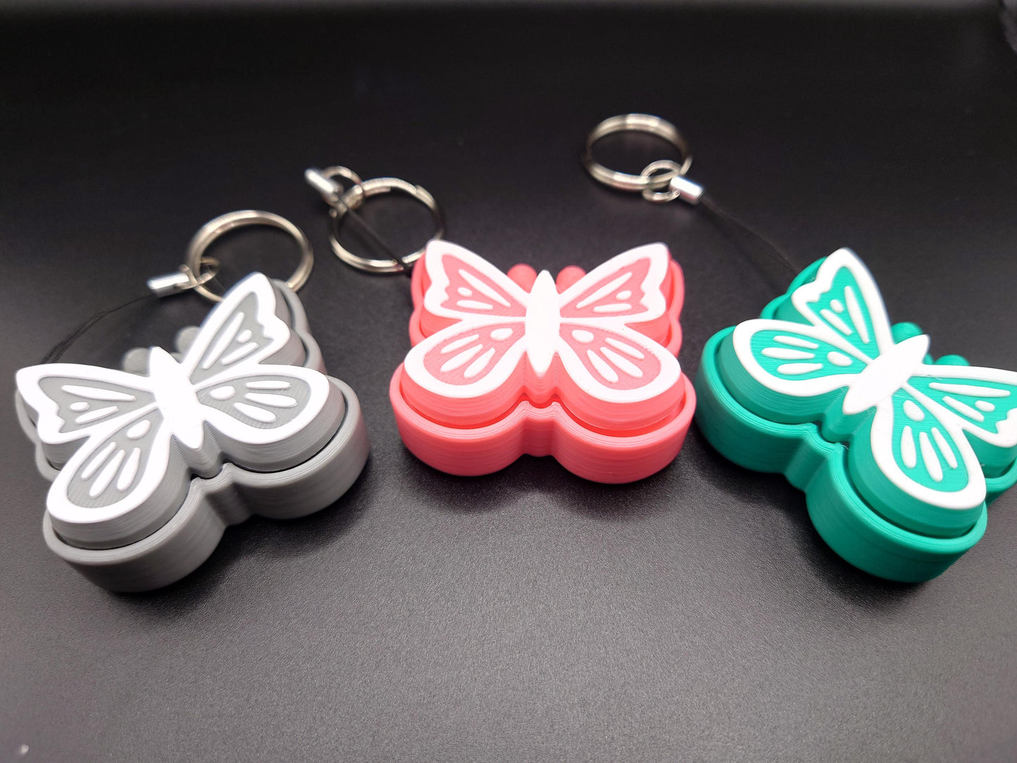 Butterfly Fidget EDC Anxiety Aid Clicky Flutterby Keyring Clicker