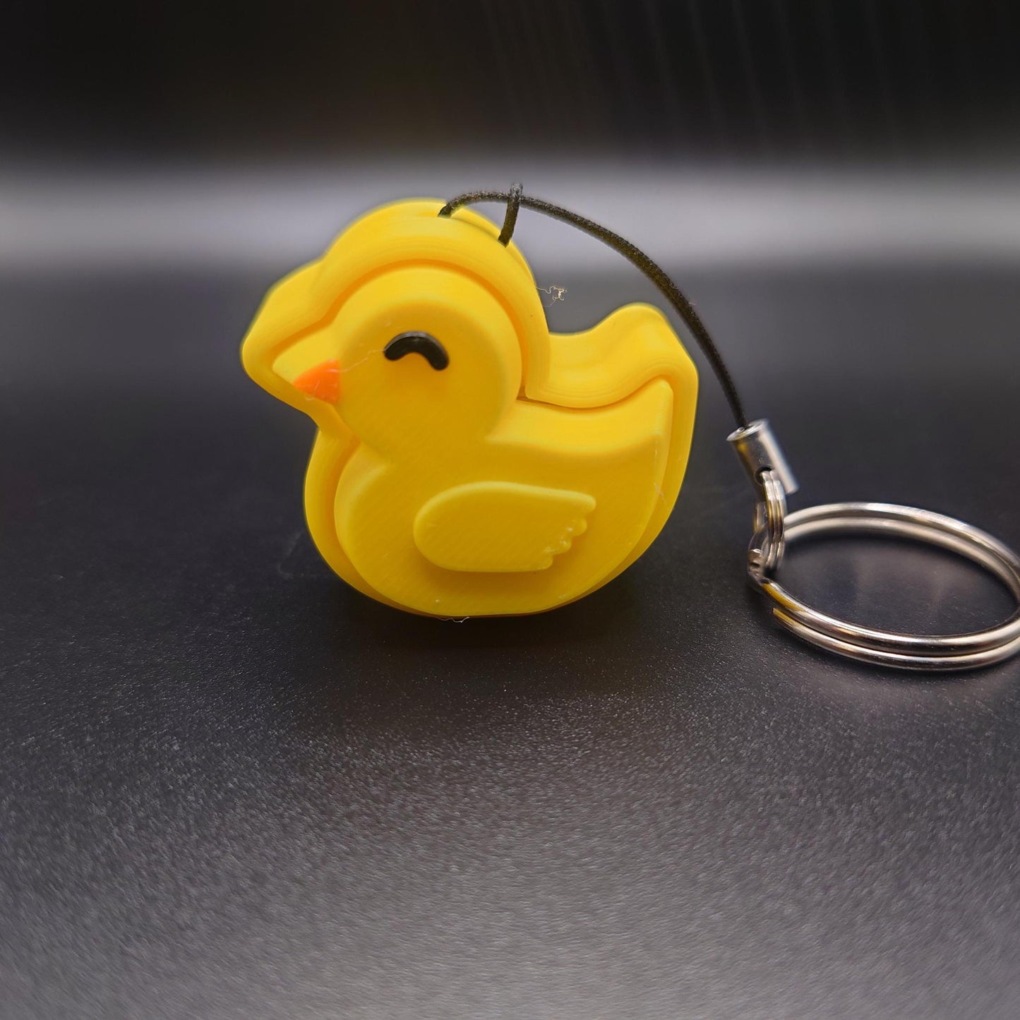 Clicky Duck Fidget Toy Keychain Shut Eye Yellow Wing