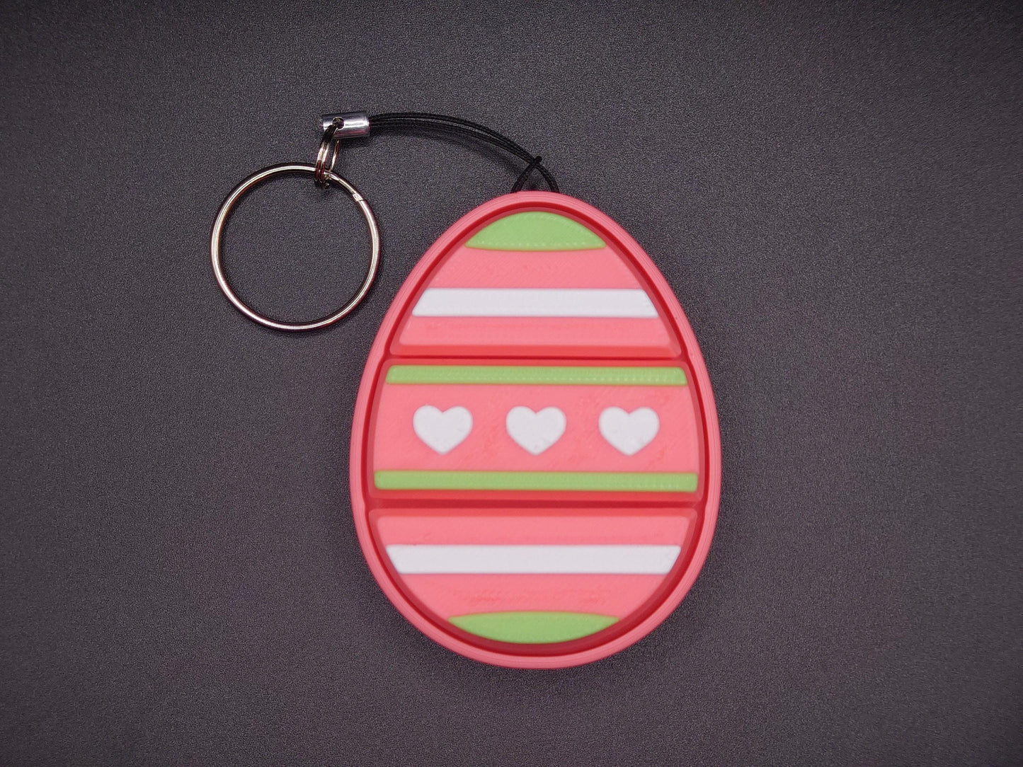 Easter Egg Fidget Clicker Sensory Keyboard Triple Clicky Keyring Pink Hearts