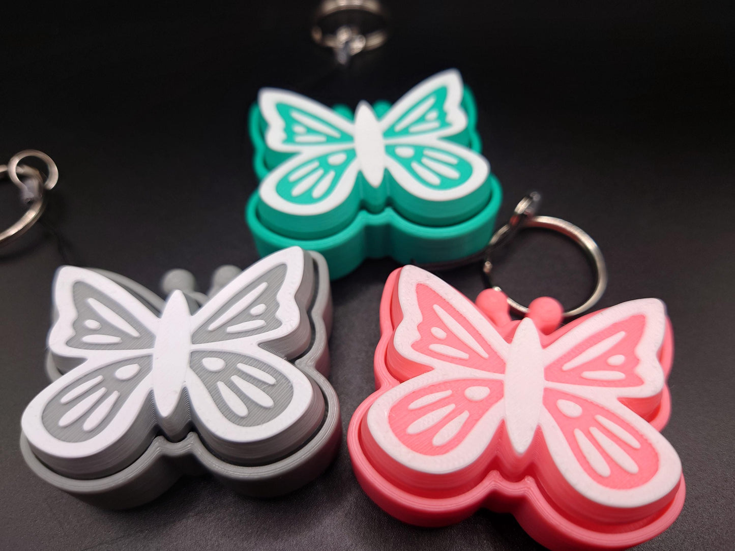 Butterfly Fidget EDC Anxiety Aid Clicky Flutterby Keyring Clicker