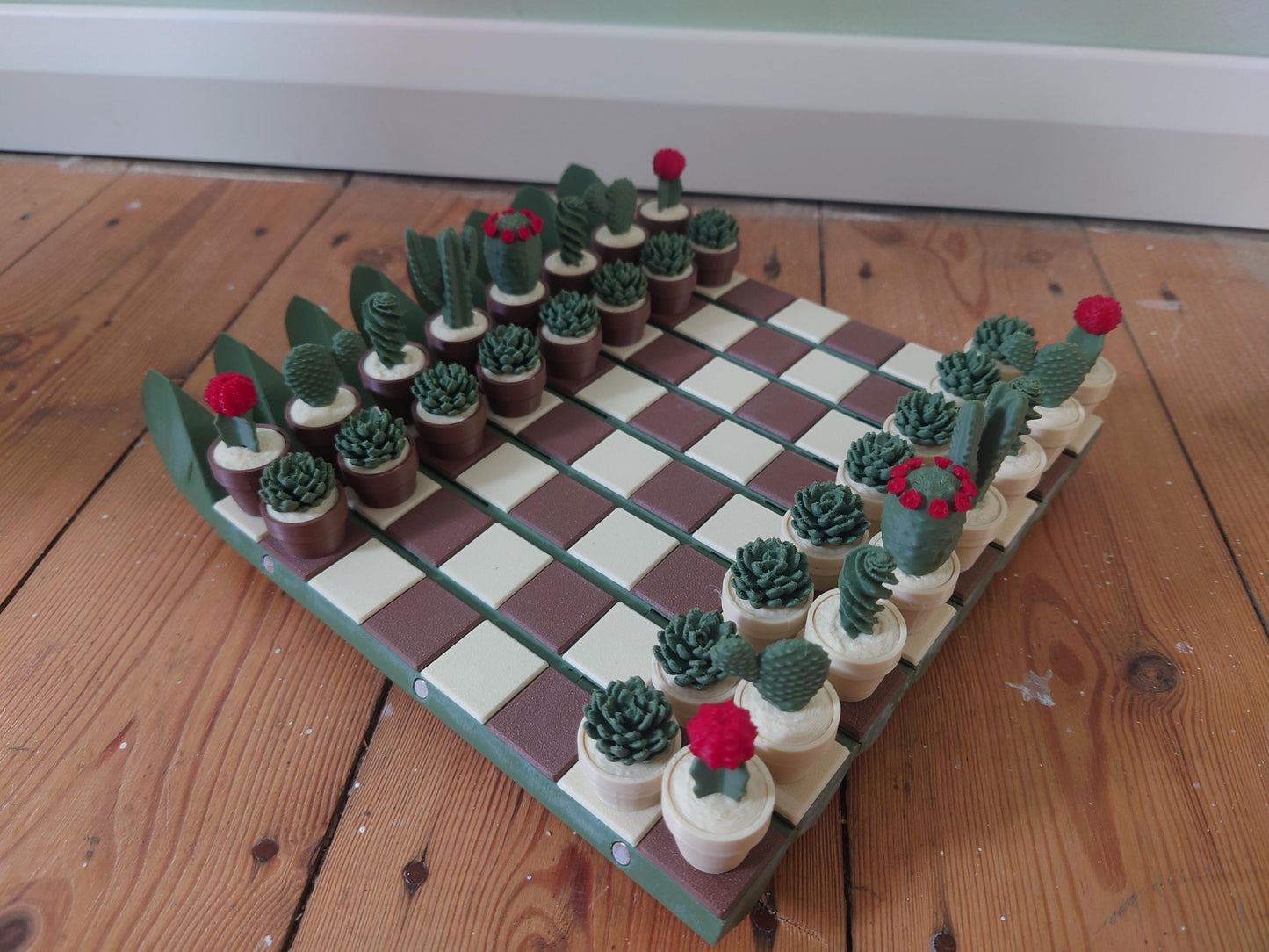 Cactus Chess Set Roll up portable chess set for Chess & Plant lovers