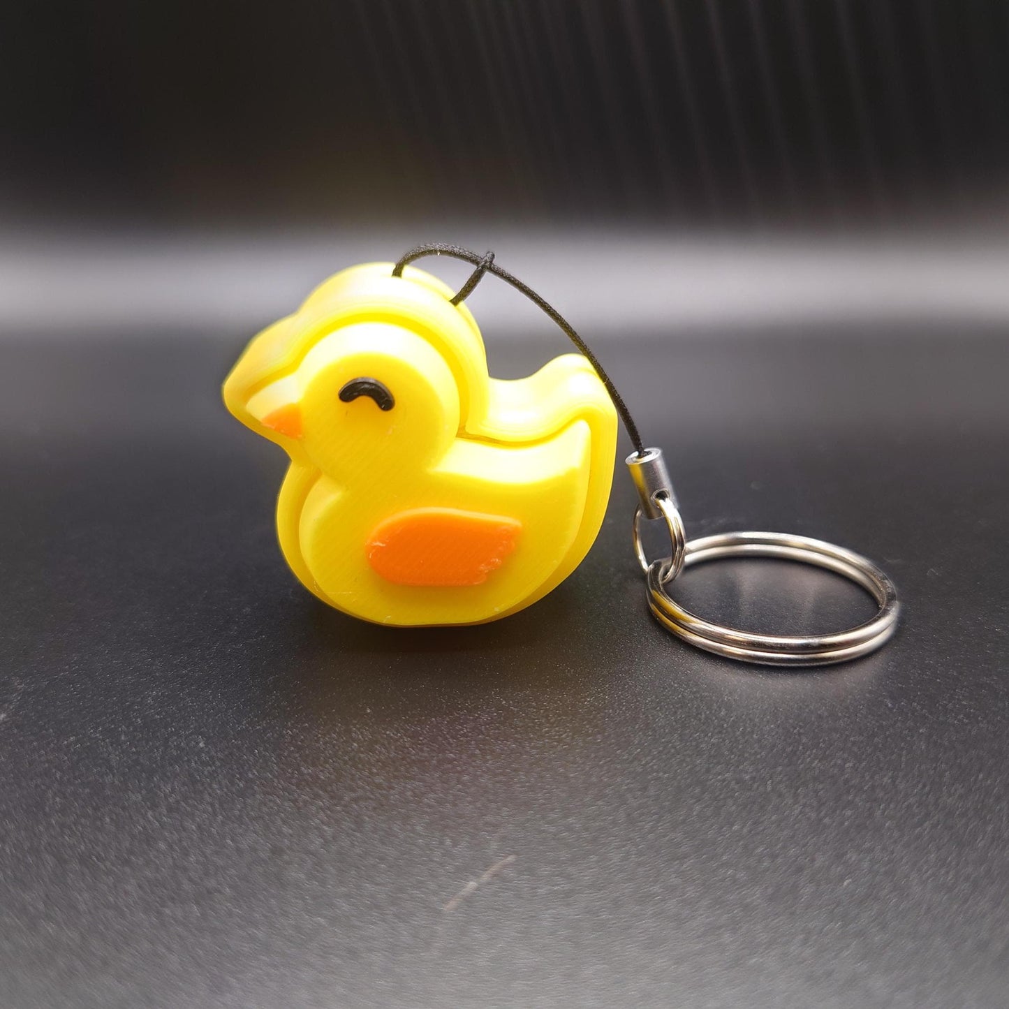 Clicky Duck Fidget Toy Keychain Shut Eye Orange Wing