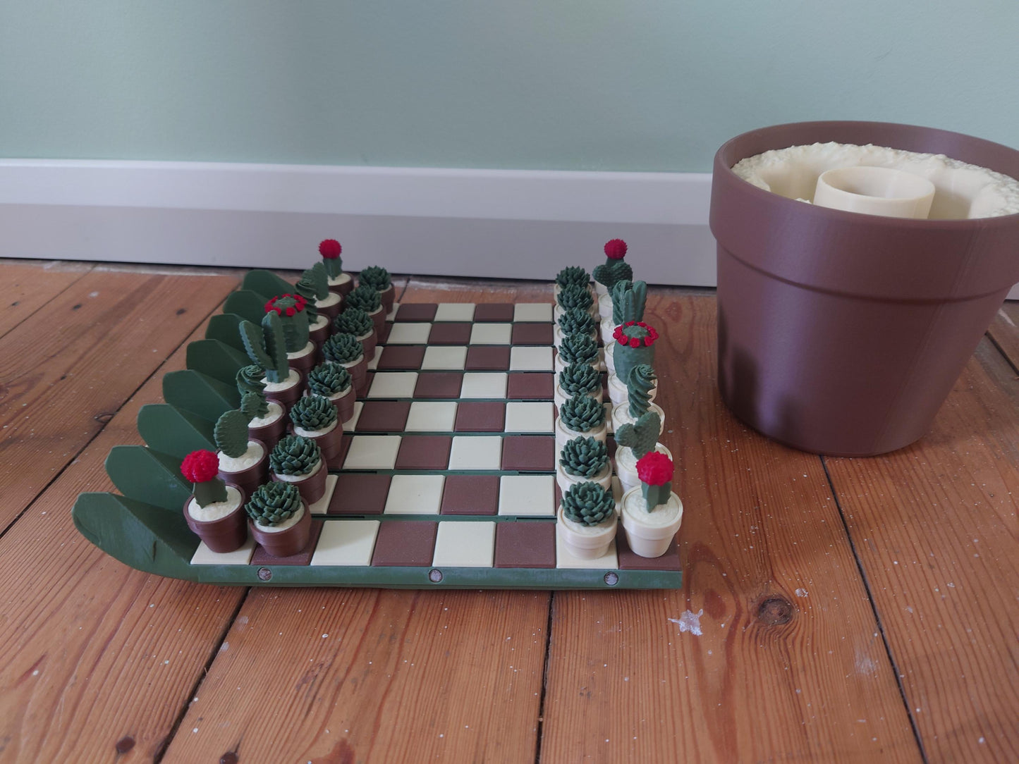 Cactus Chess Set Roll up portable chess set for Chess & Plant lovers
