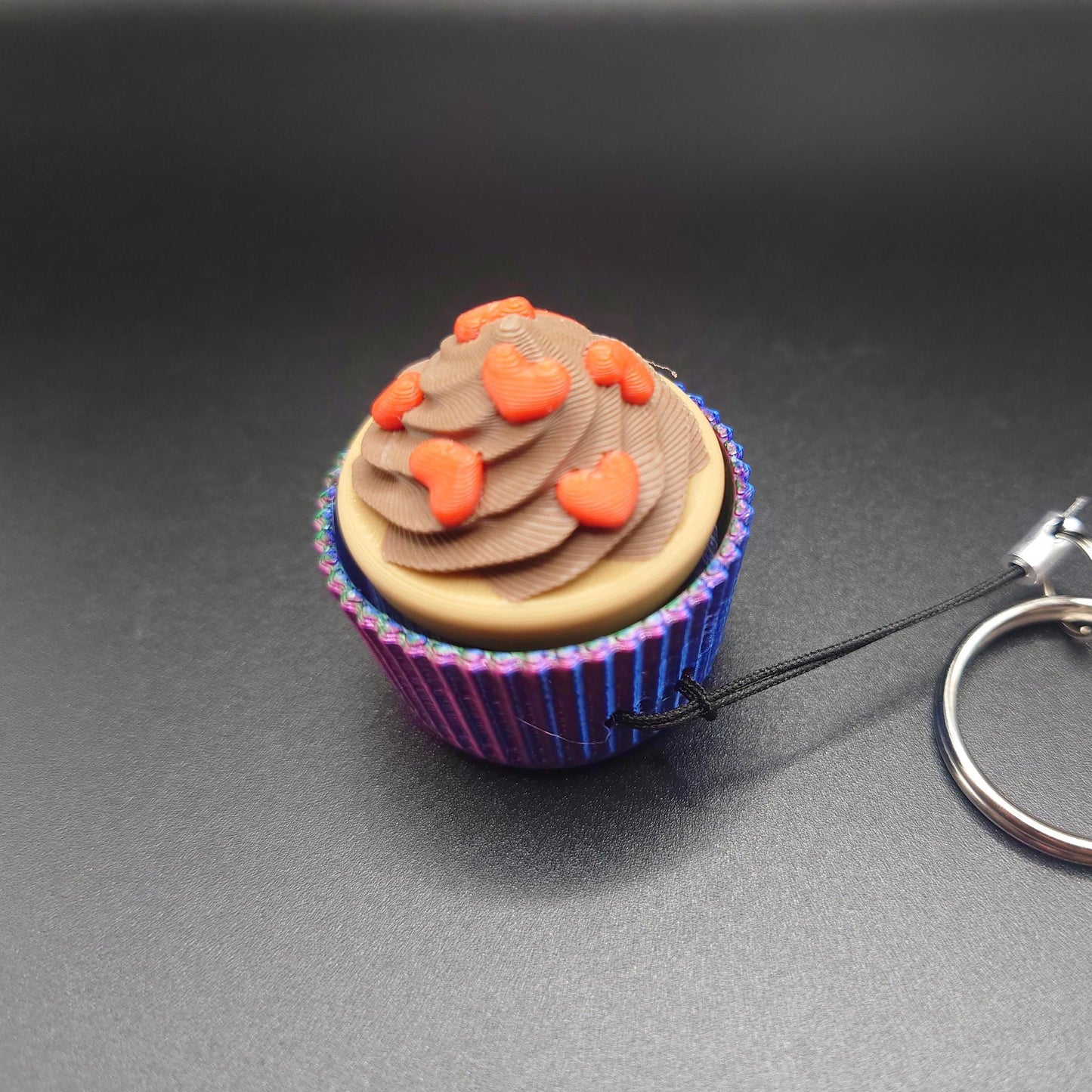 Cupcake Clicker - 3D Printed Keyboard switch Fidget Keyring Chocolate Hearts