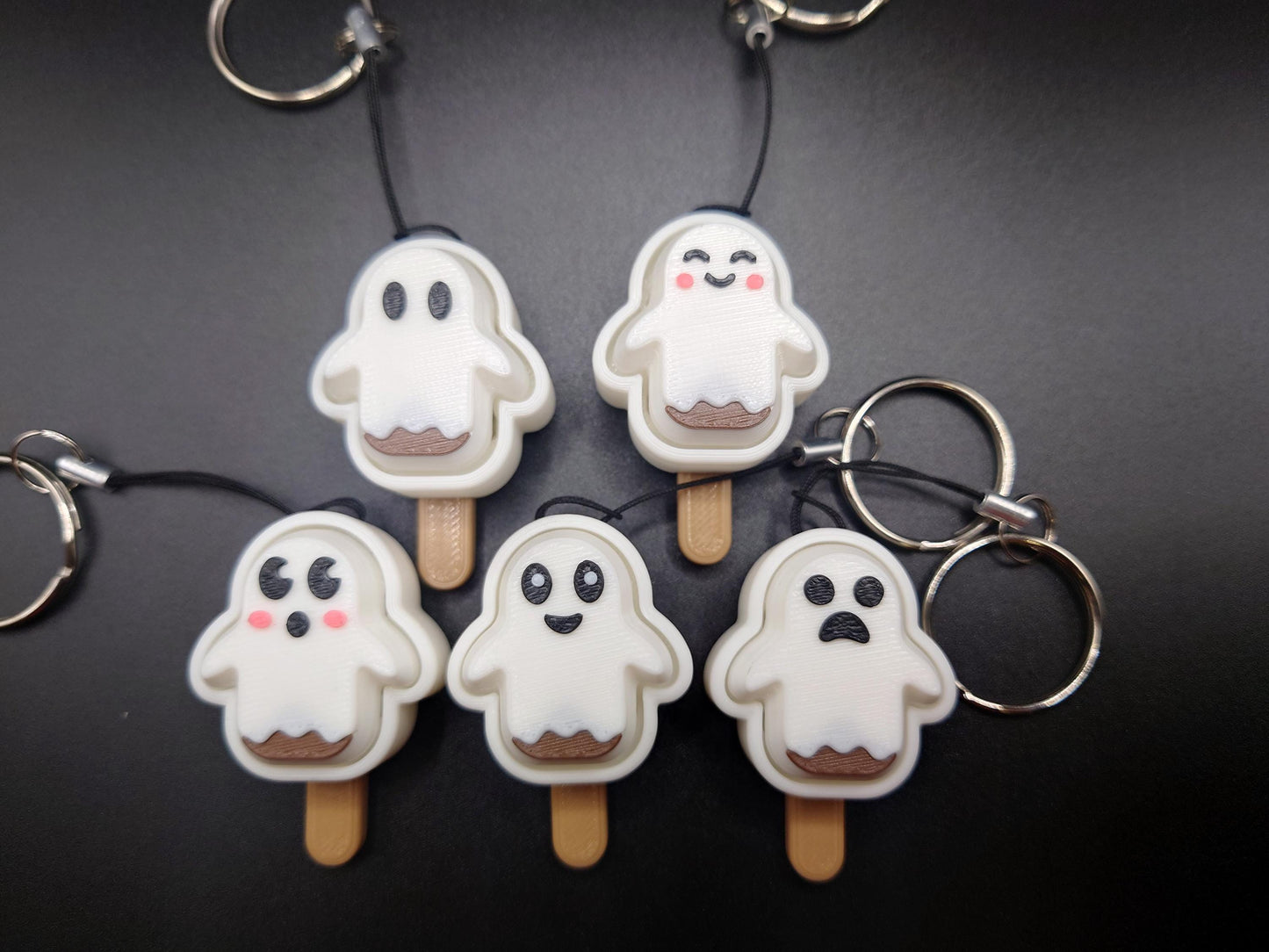 Clicky Ghost Popsicle fidget toy - 3D Printed Keyboard switch Fidget Keyring