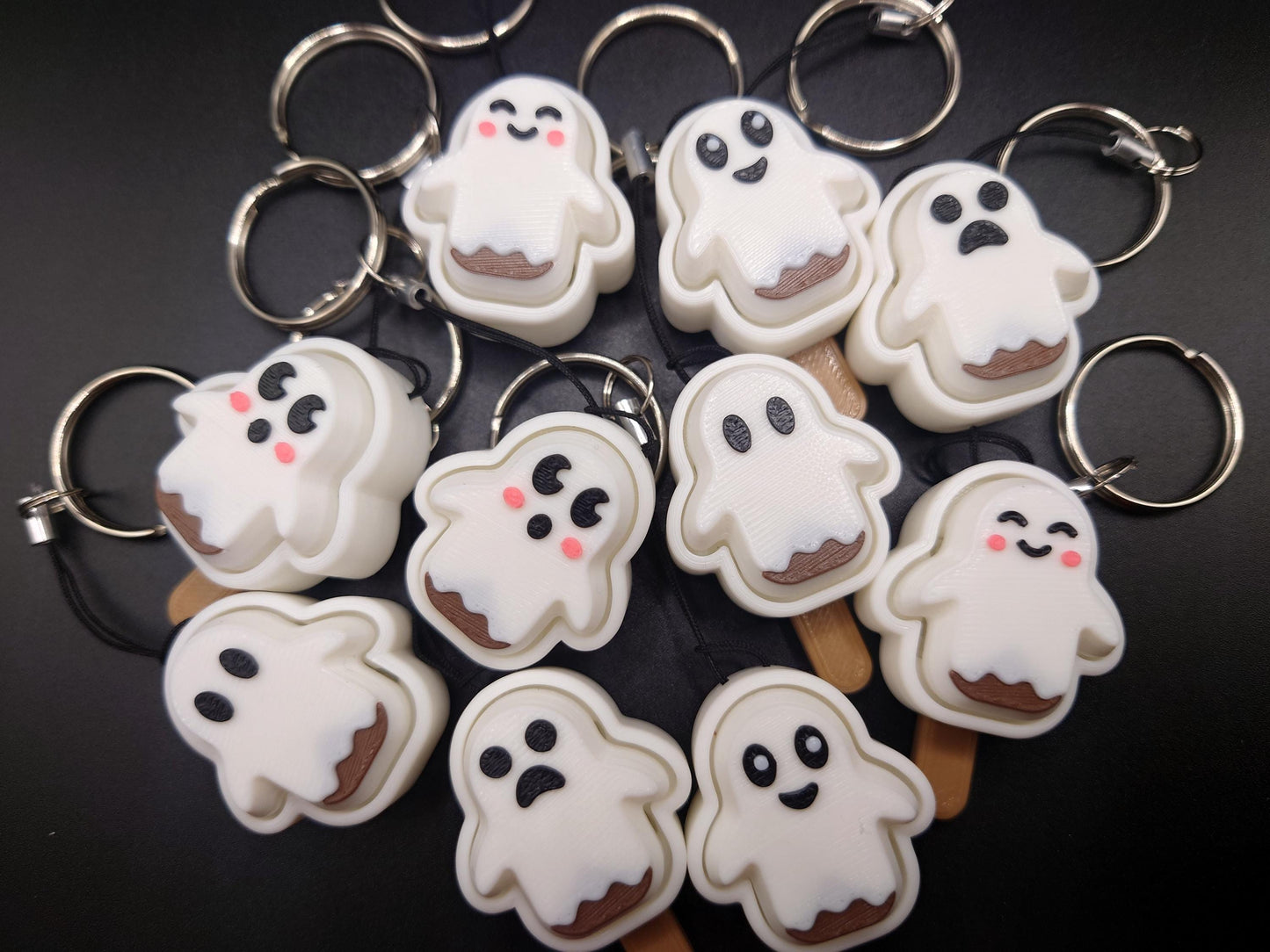 Clicky Ghost Popsicle fidget toy - 3D Printed Keyboard switch Fidget Keyring