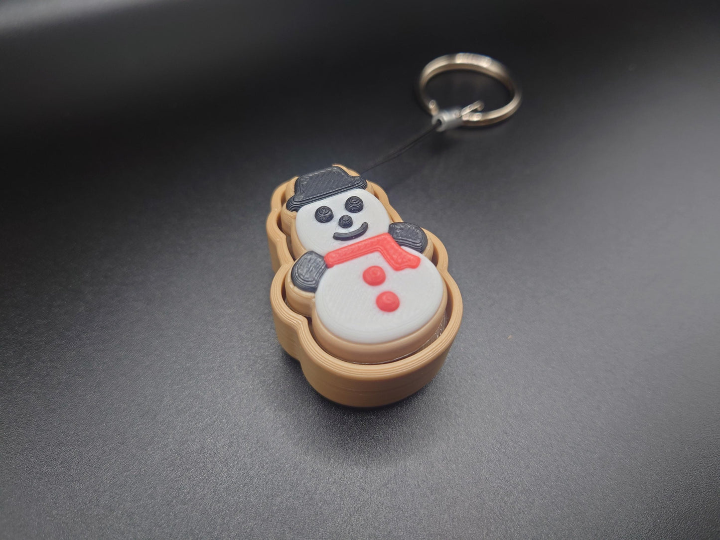 Clicky Snowman Cookie - 3D Printed Keyboard switch Fidget Keyring