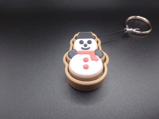 Clicky Snowman Cookie - 3D Printed Keyboard switch Fidget Keyring