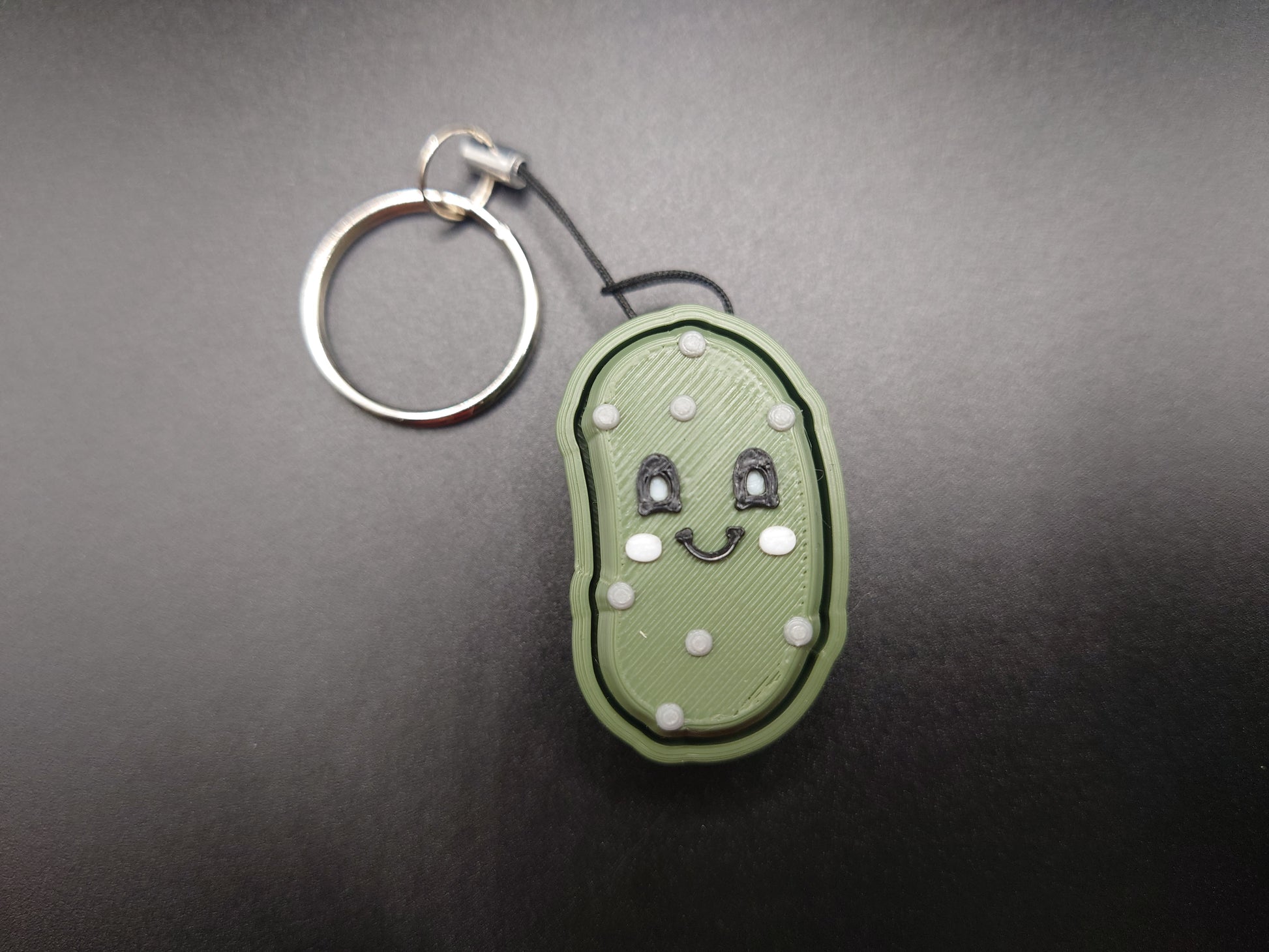 Clicky Pickle fidget toy - 3D Printed Keyboard switch Fidget Keyring Dark Green 6.