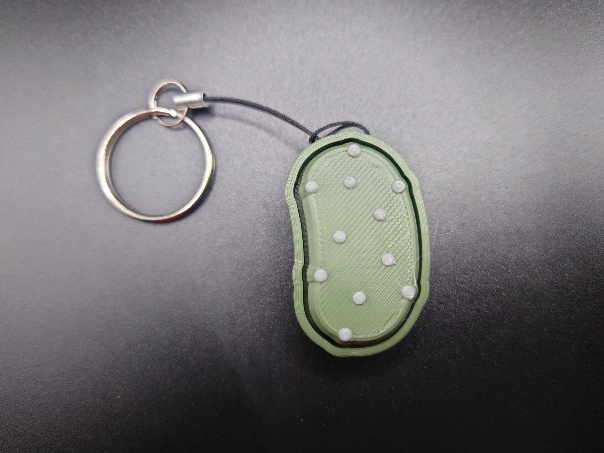 Clicky Pickle fidget toy - 3D Printed Keyboard switch Fidget Keyring Dark Green 1.