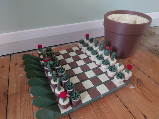 Cactus Chess Set Roll up portable chess set for Chess & Plant lovers