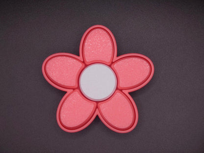 Spring Flower Fidget Spinner And Keyboard Sensory 5 Key Clicker Pink