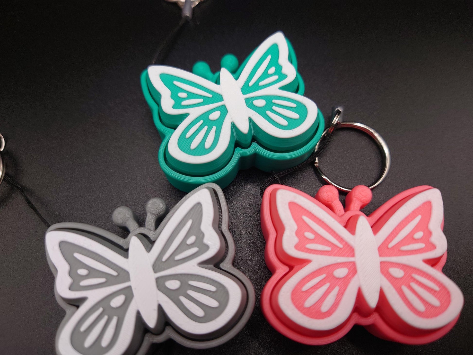 Butterfly Fidget EDC Anxiety Aid Clicky Flutterby Keyring Clicker