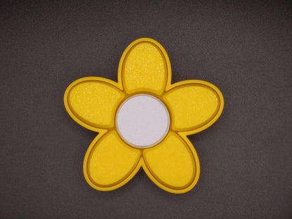 Spring Flower Fidget Spinner And Keyboard Sensory 5 Key Clicker Yellow