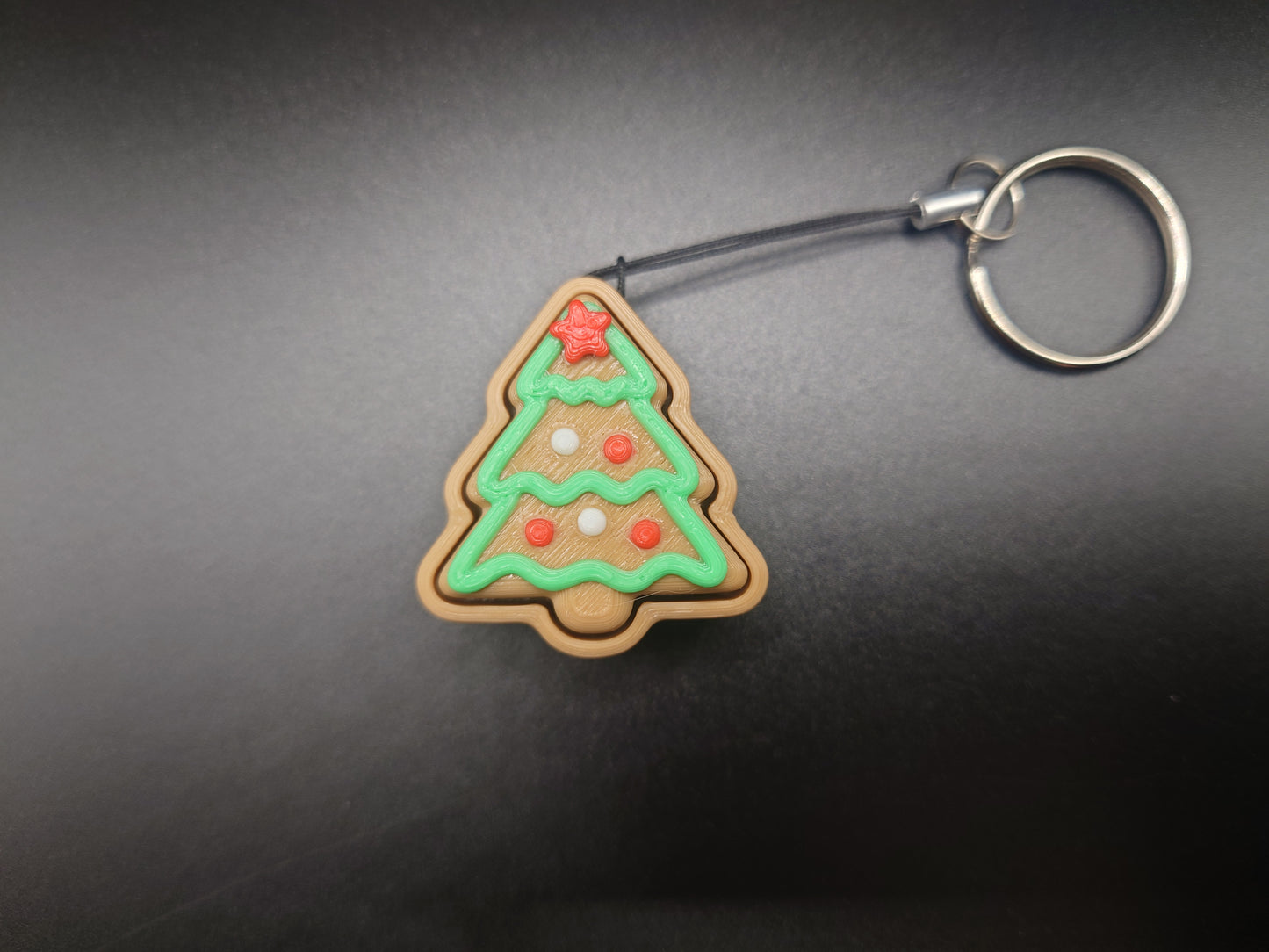Clicky Christmas Tree Cookie - 3D Printed Keyboard switch Fidget Keyring