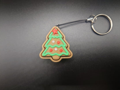 Clicky Christmas Tree Cookie - 3D Printed Keyboard switch Fidget Keyring