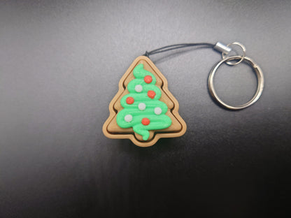Clicky Christmas Tree Cookie - 3D Printed Keyboard switch Fidget Keyring