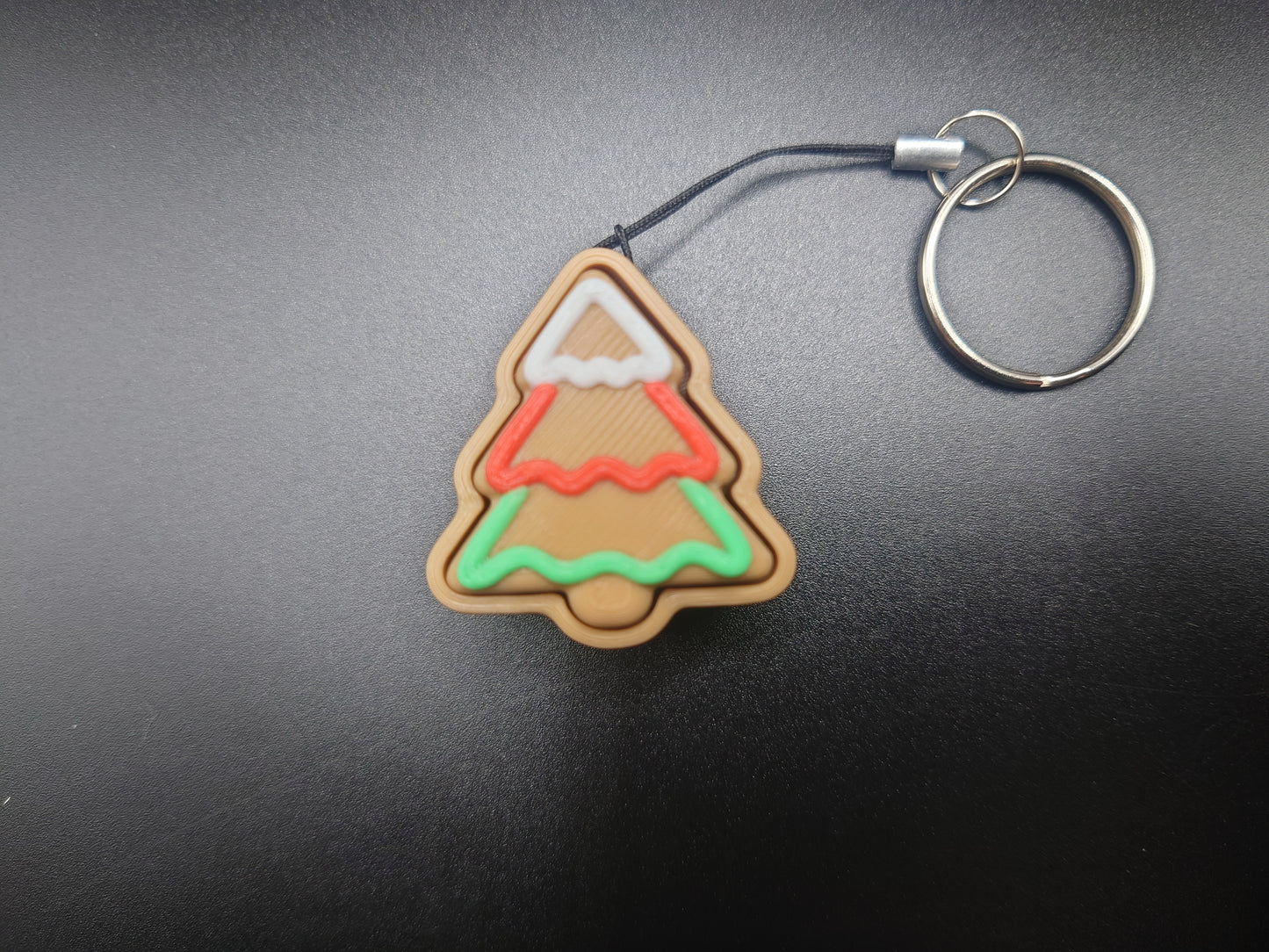 Clicky Christmas Tree Cookie - 3D Printed Keyboard switch Fidget Keyring