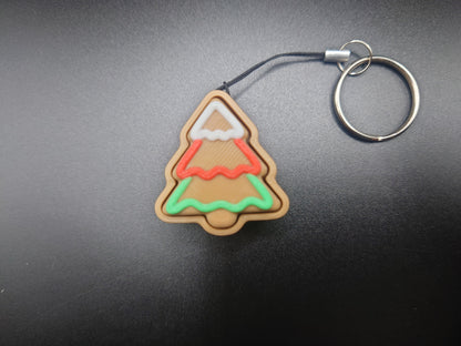 Clicky Christmas Tree Cookie - 3D Printed Keyboard switch Fidget Keyring