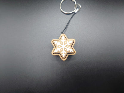 Clicky Snowflake Cookie - 3D Printed Keyboard switch Fidget Keyring