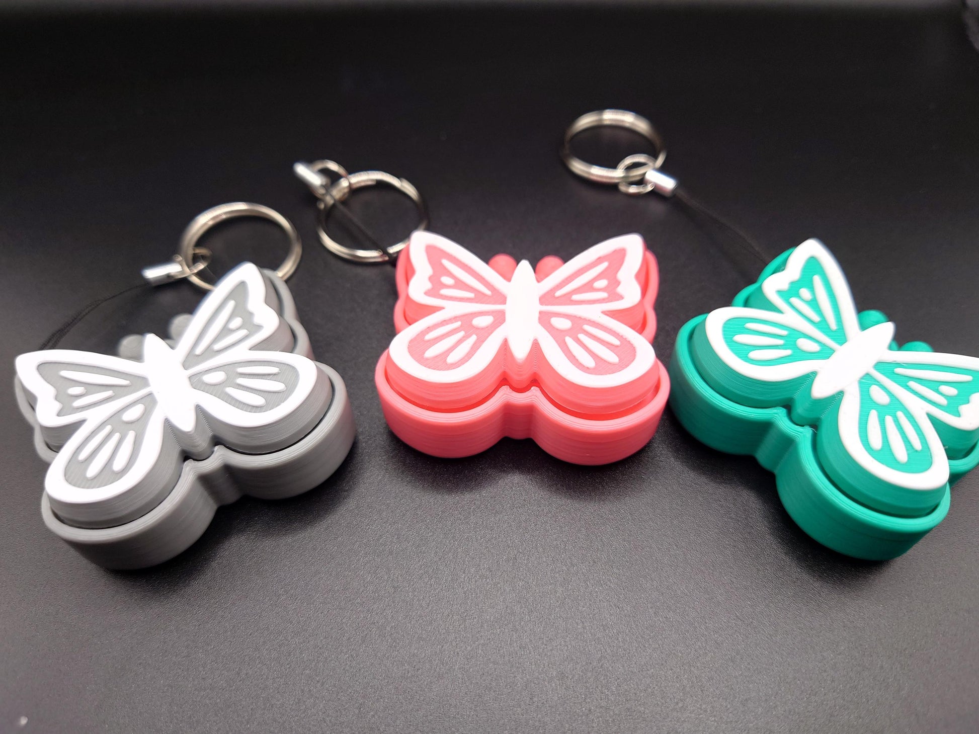 Butterfly Fidget EDC Anxiety Aid Clicky Flutterby Keyring Clicker