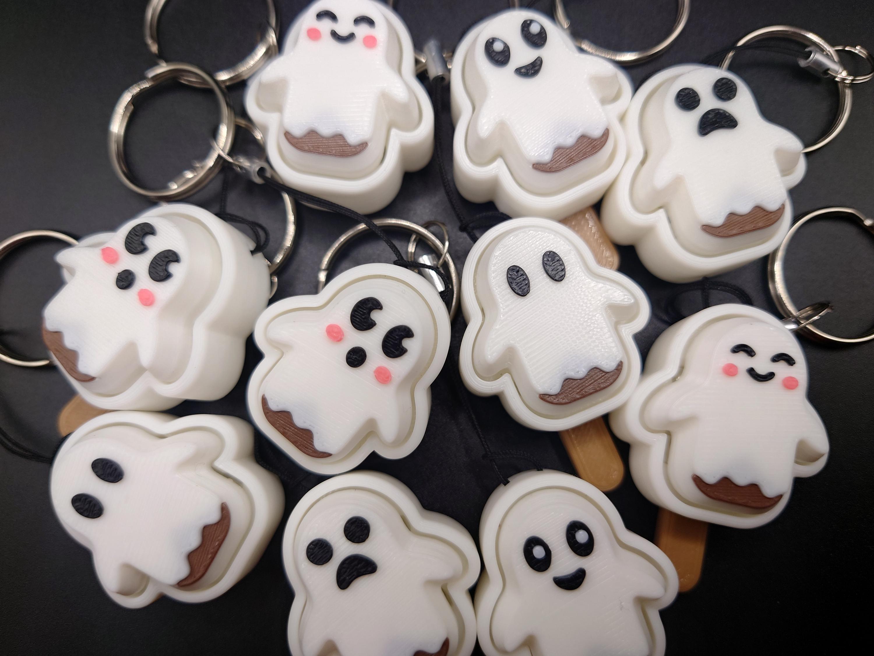 Clicky Ghost Popsicle fidget toy - 3D Printed Keyboard switch Fidget Keyring